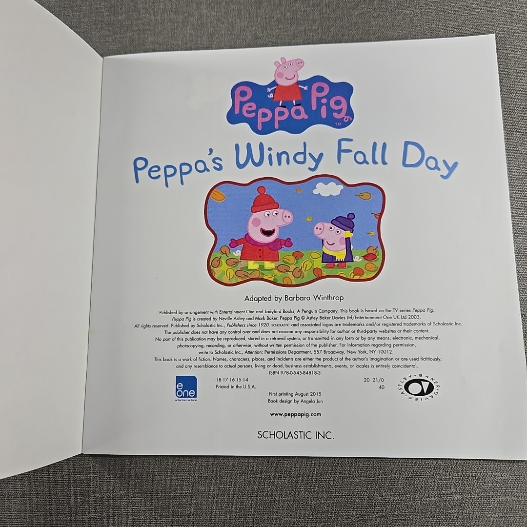 Peppa Pig ~ Bedtime~Tooth Fairy~Windy~Swimming ~ 2015 ~ 4 Trade Paperback Books