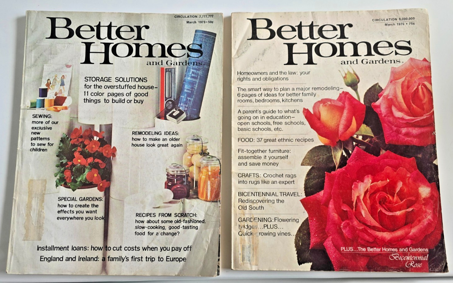 Vintage 1973-1976 Better Homes and Gardens Magazine Lot of 4 March May August