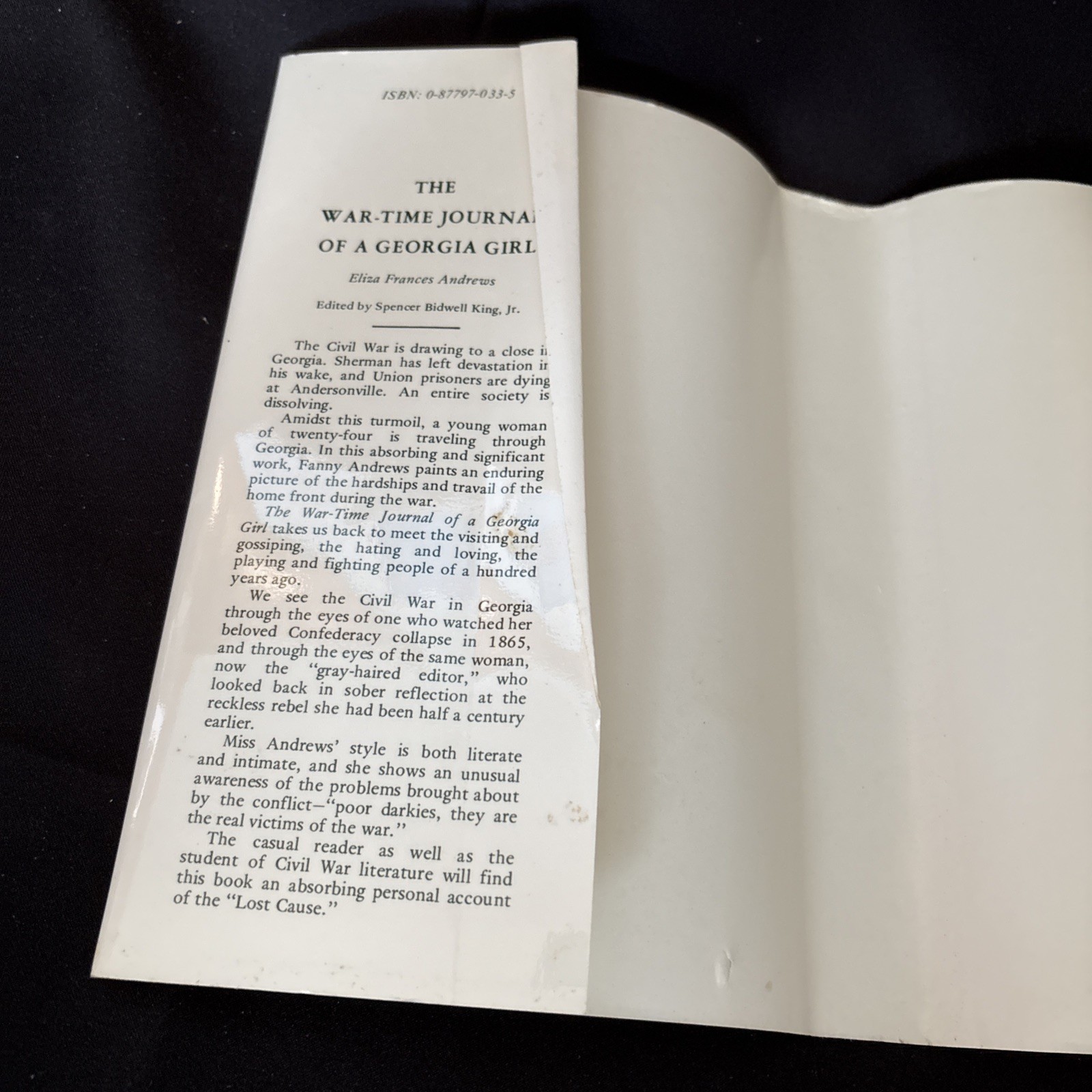 The War-Time Journal Of A Georgia Girl 1864-1865 Eliza Francis Andrews 1976 HB