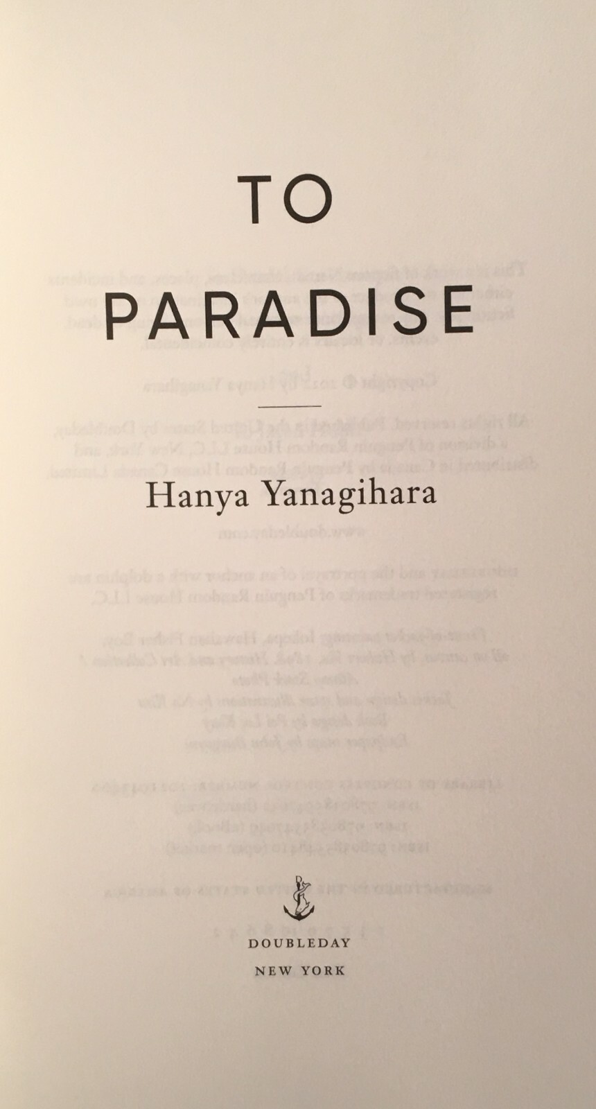 SIGNED ~ TO PARADISE by Hanya Yanagihara (2022, Hardcover) 1st/1st