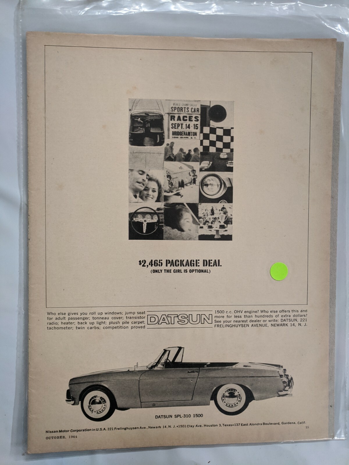 $2,465 Package Deal Datsun M181