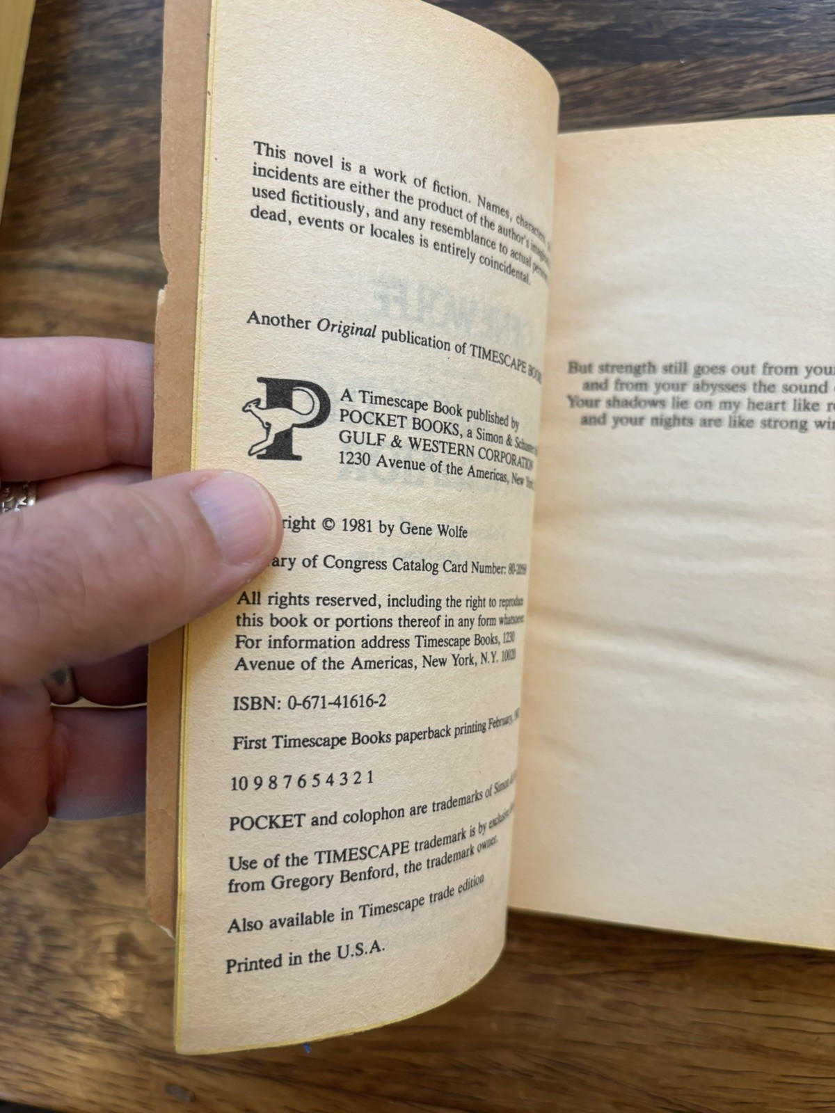 Gene Wolfe – The Claw of the Conciliator – First Timescape Printing 1982