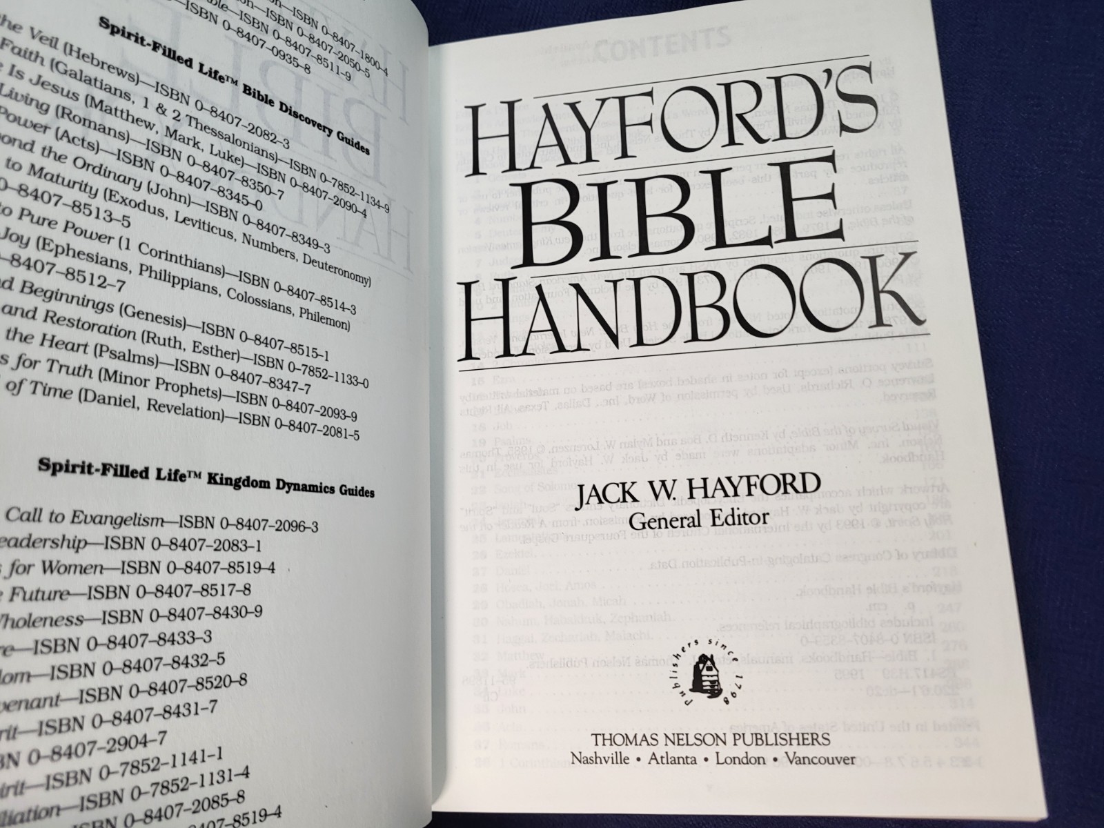 Hayford’s Bible Handbook – Hardcover Book – Very Good
