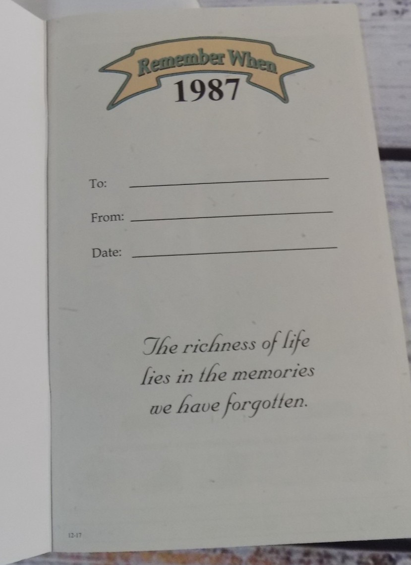 1987 REMEMBER WHEN – A Look Back in Time,“ (5″ x 8″) Gift Booklet, 12 Pages