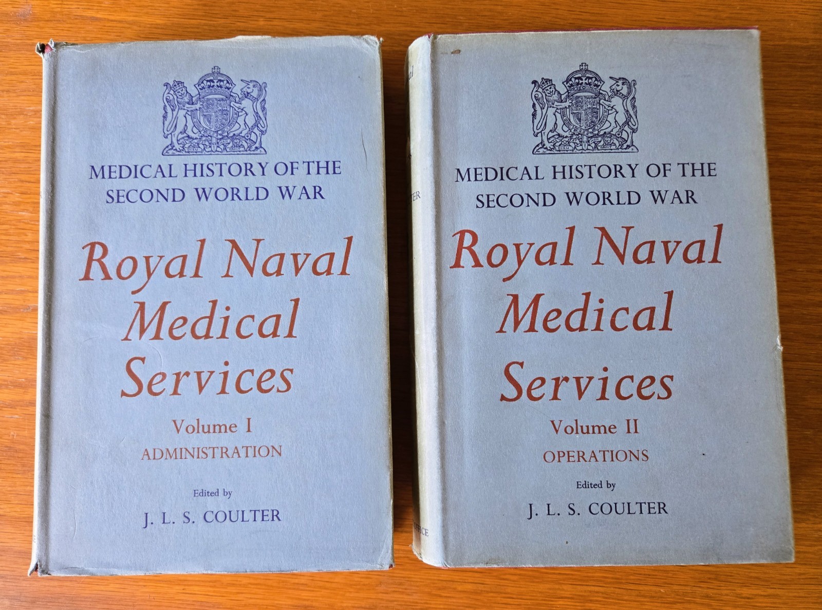 Royal Naval Medical Services Vols I & II Administration (1954) Operations (1956)