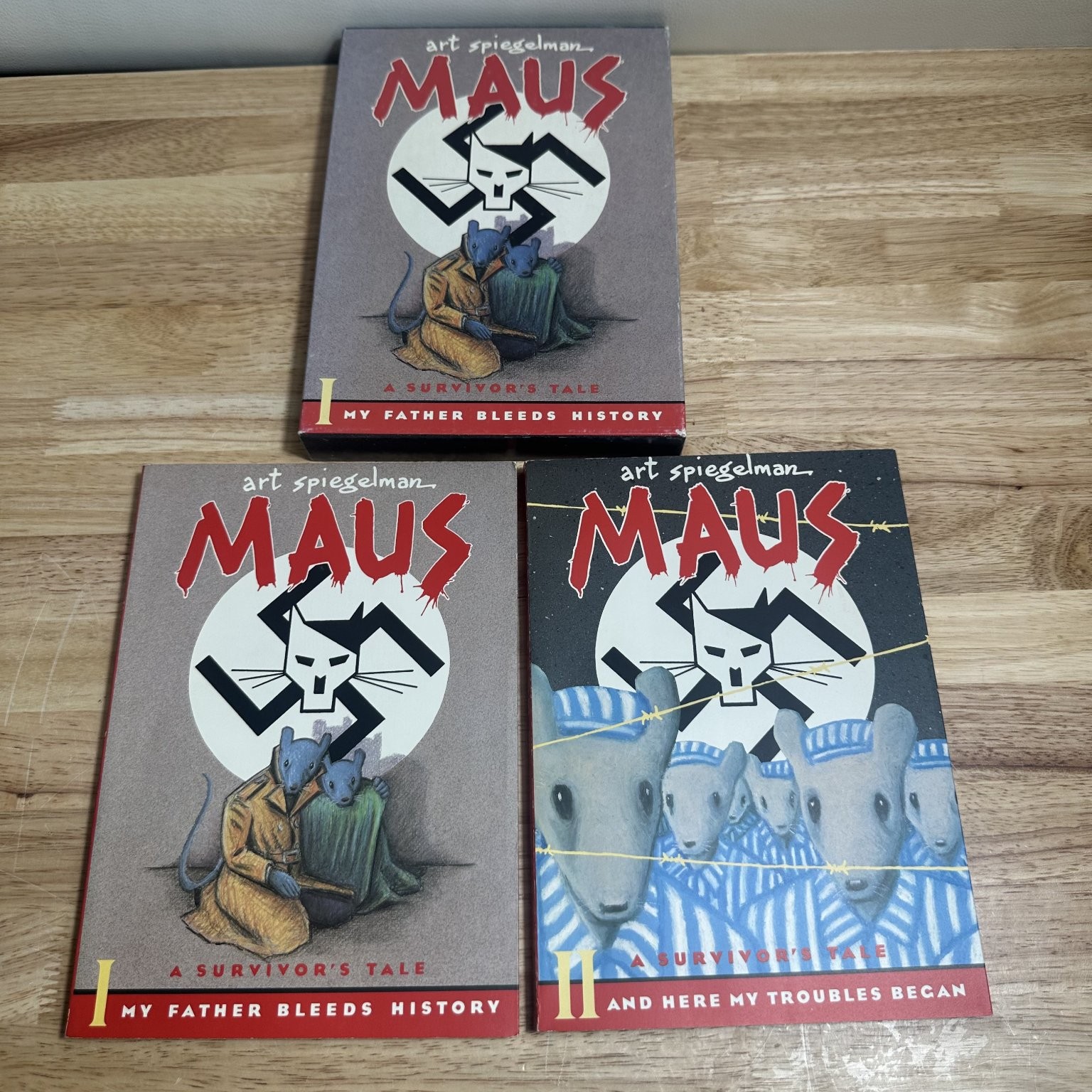 Maus I & II Art Spiegelman Graphic Novel Holocaust Memoir Pantheon Box Set