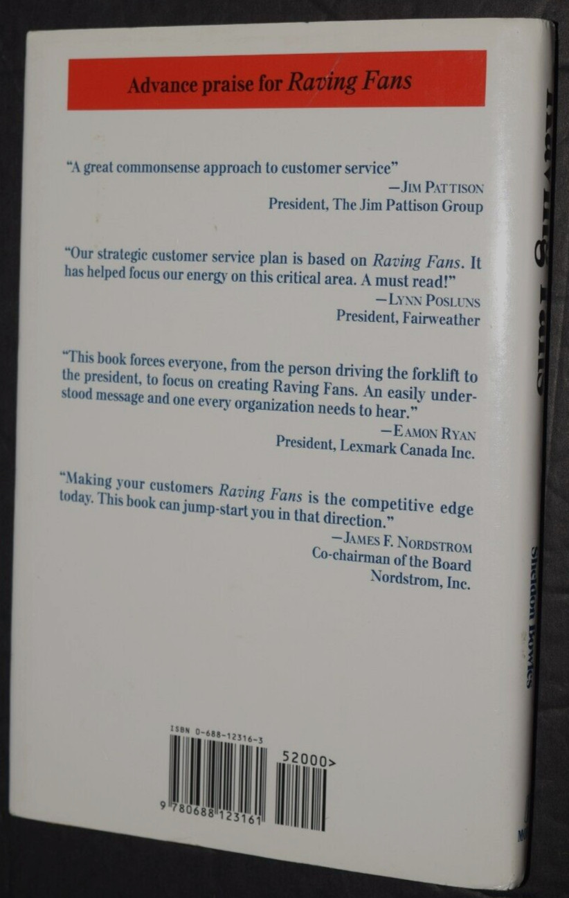 „Raving Fans,“ Hard Cover Book by Ken Blanchard & Sheldon Bowles, 138 Pages, New