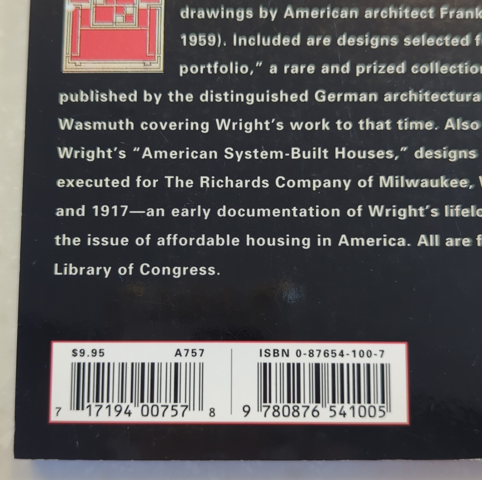 Frank Lloyd Wright Residences for America Wasmuth Book of 30 Postcards 1994 NEW