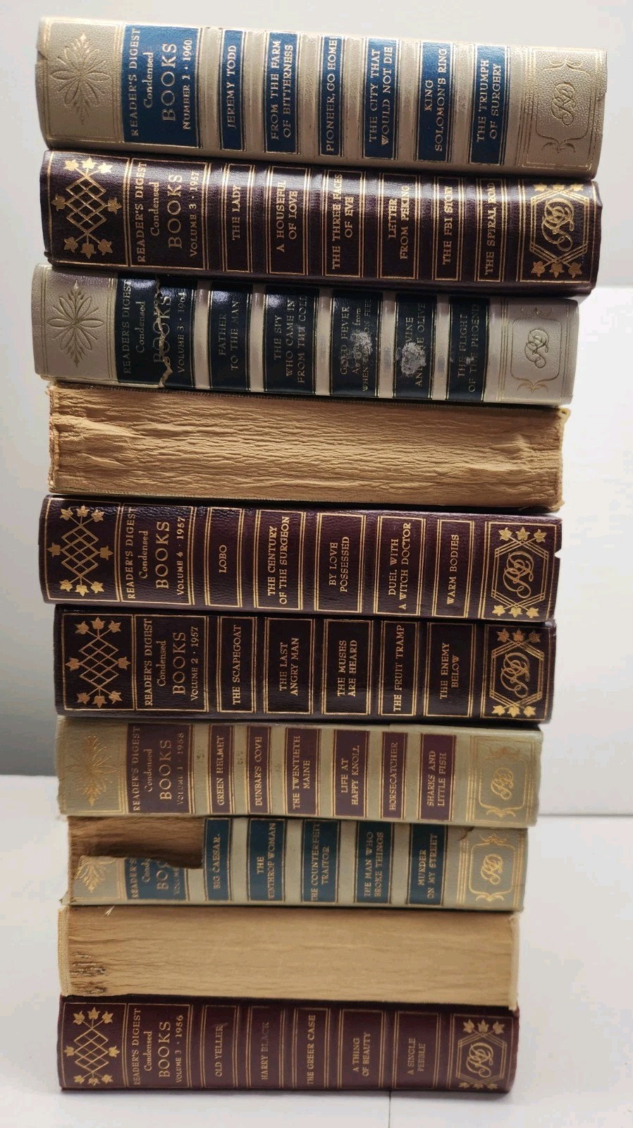 Readers Digest Condensed Books – HC Multicolor – Mostly 1950’s – Lot of 10