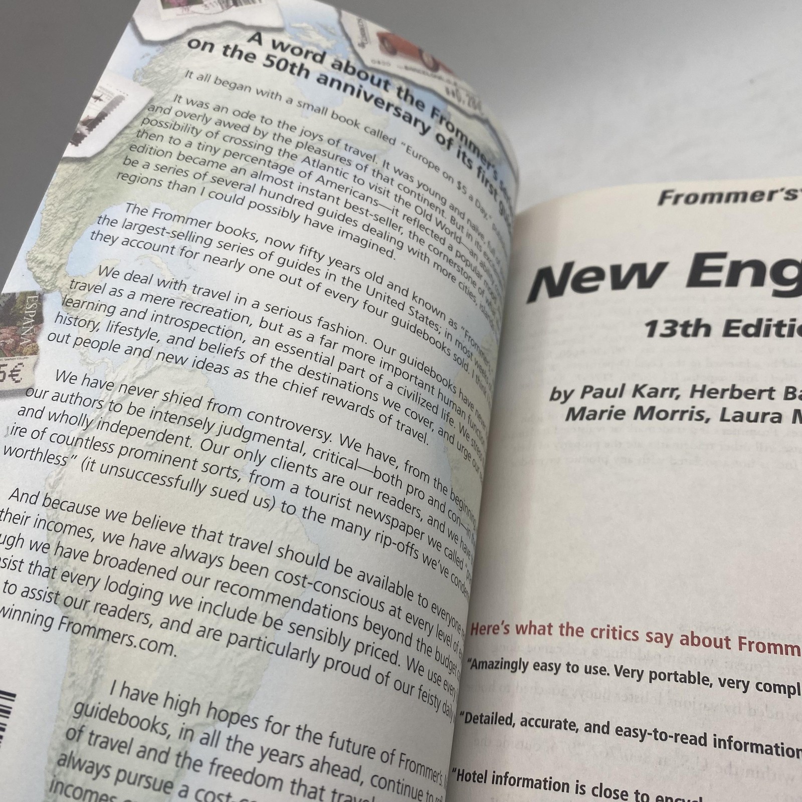 Frommer’s New England 2006 Paul Karr Maroon PB Travel Guide Map USA Illustrated