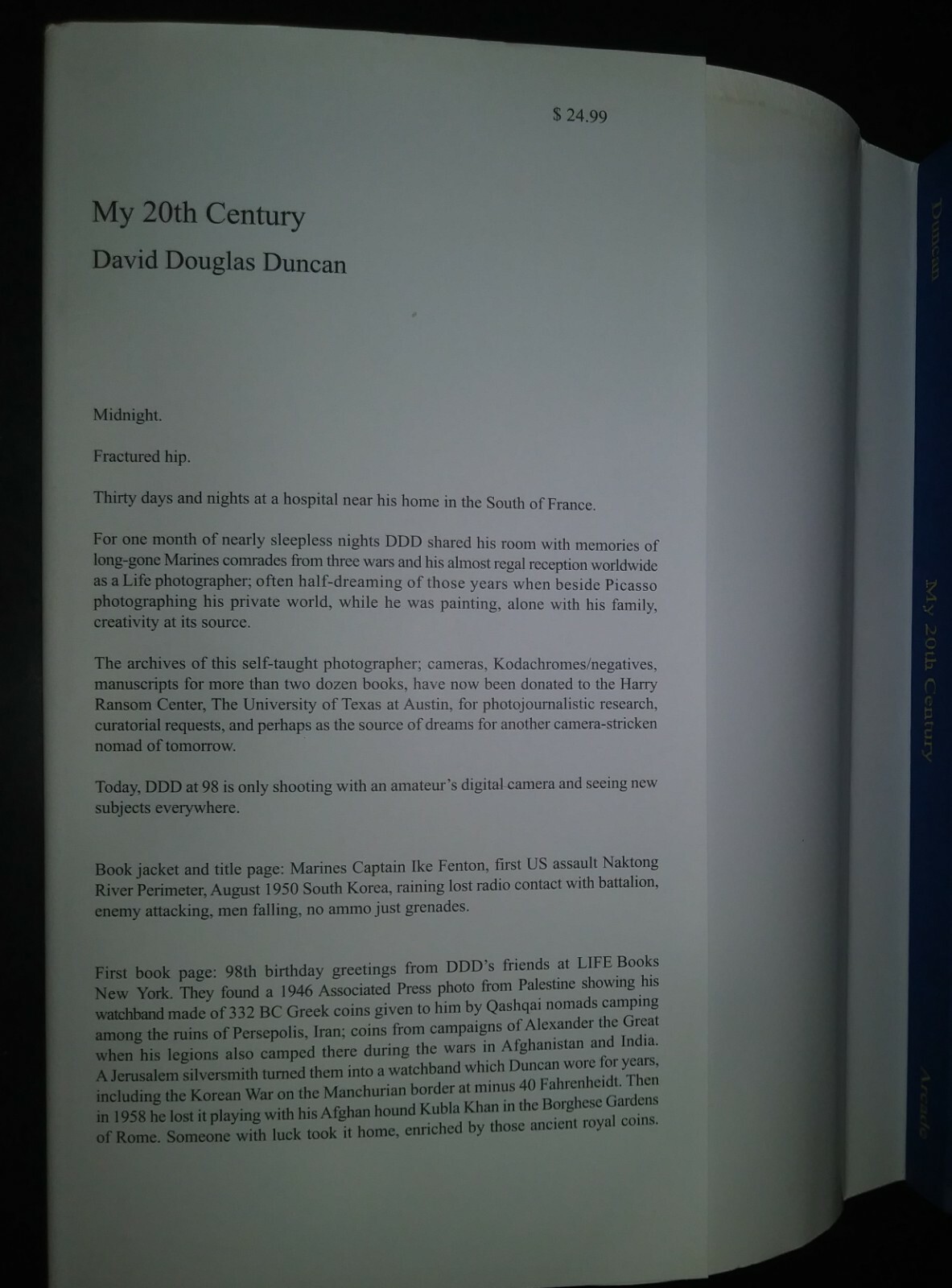 My 20th Century David Douglas Duncan Combat Photographer Picasso Richard Nixon