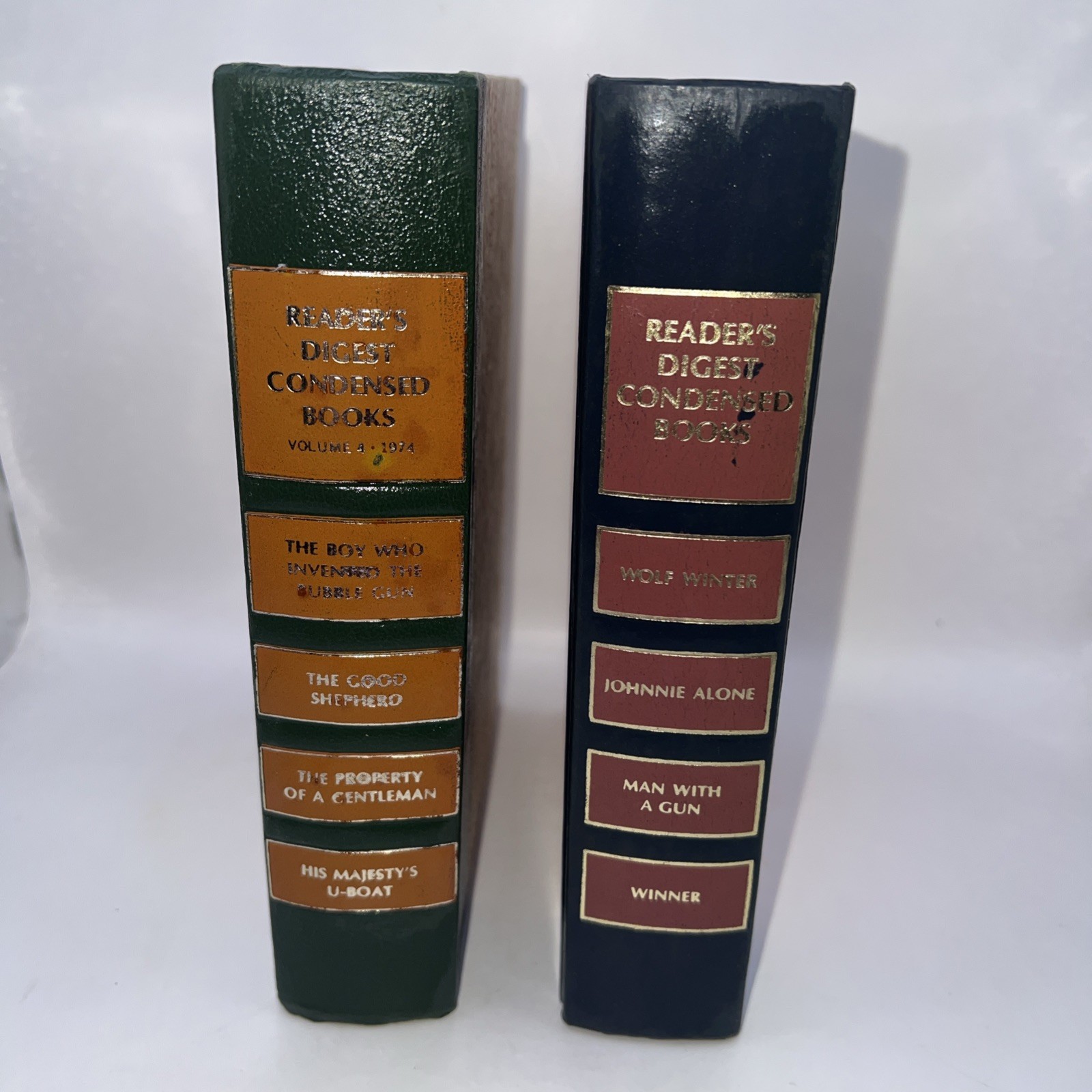 Vintage Readers Digest Condensed Books Lot Of 2 Shelf Decor Colorful 1975 1988