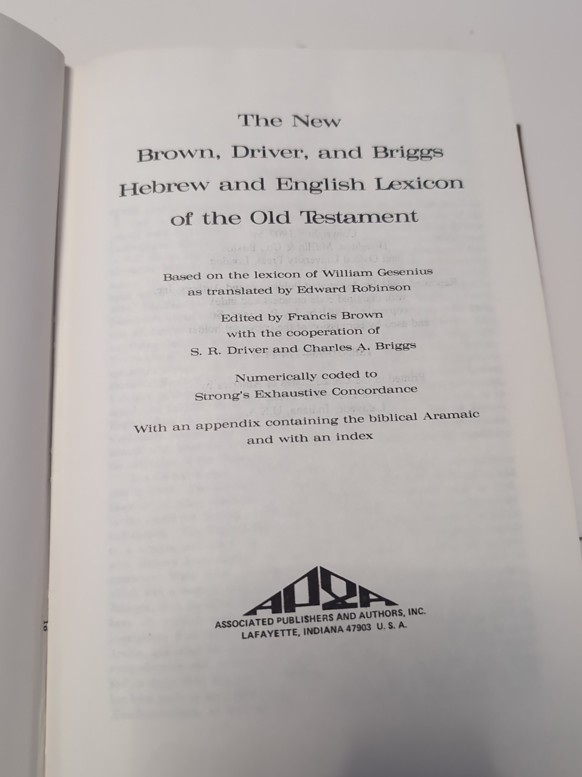 The New Brown Driver Briggs Cesenius Hebrew Aramaic Lexicon