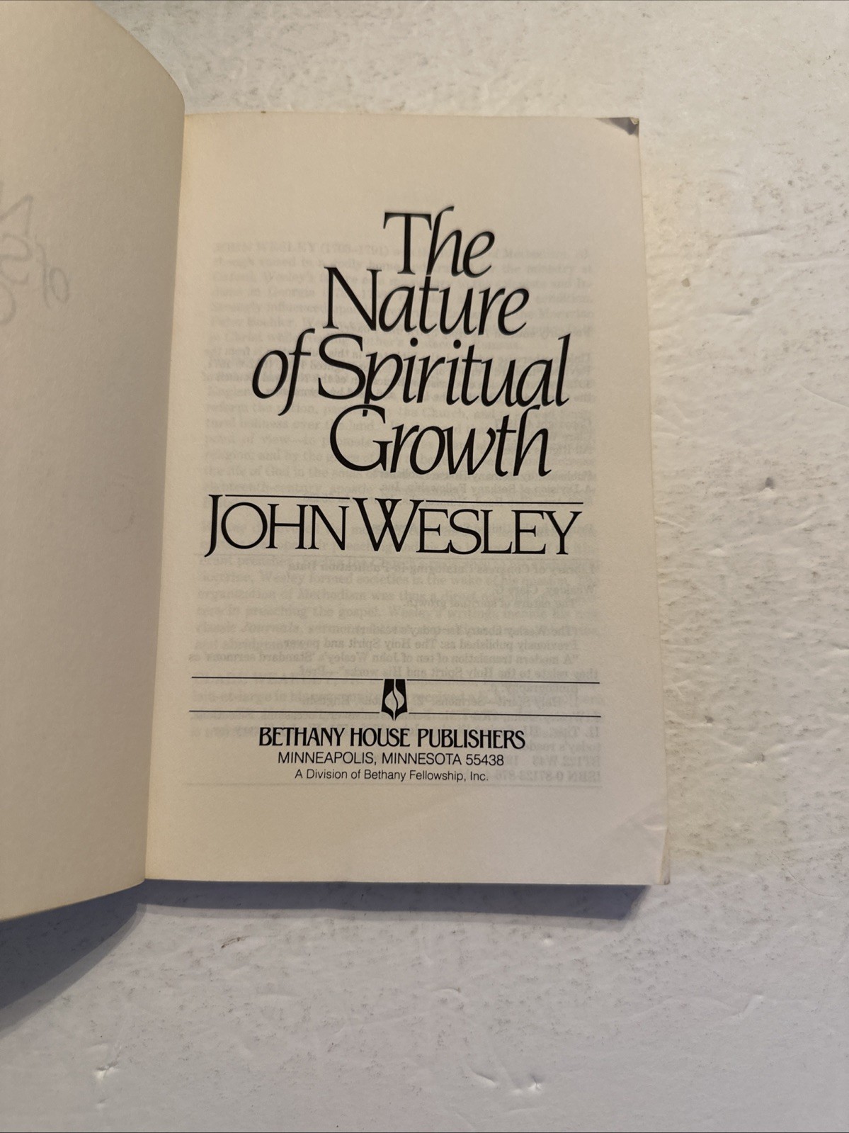 The Nature of Spiritual Growth John Wesley Library for Today’s Reader 1977