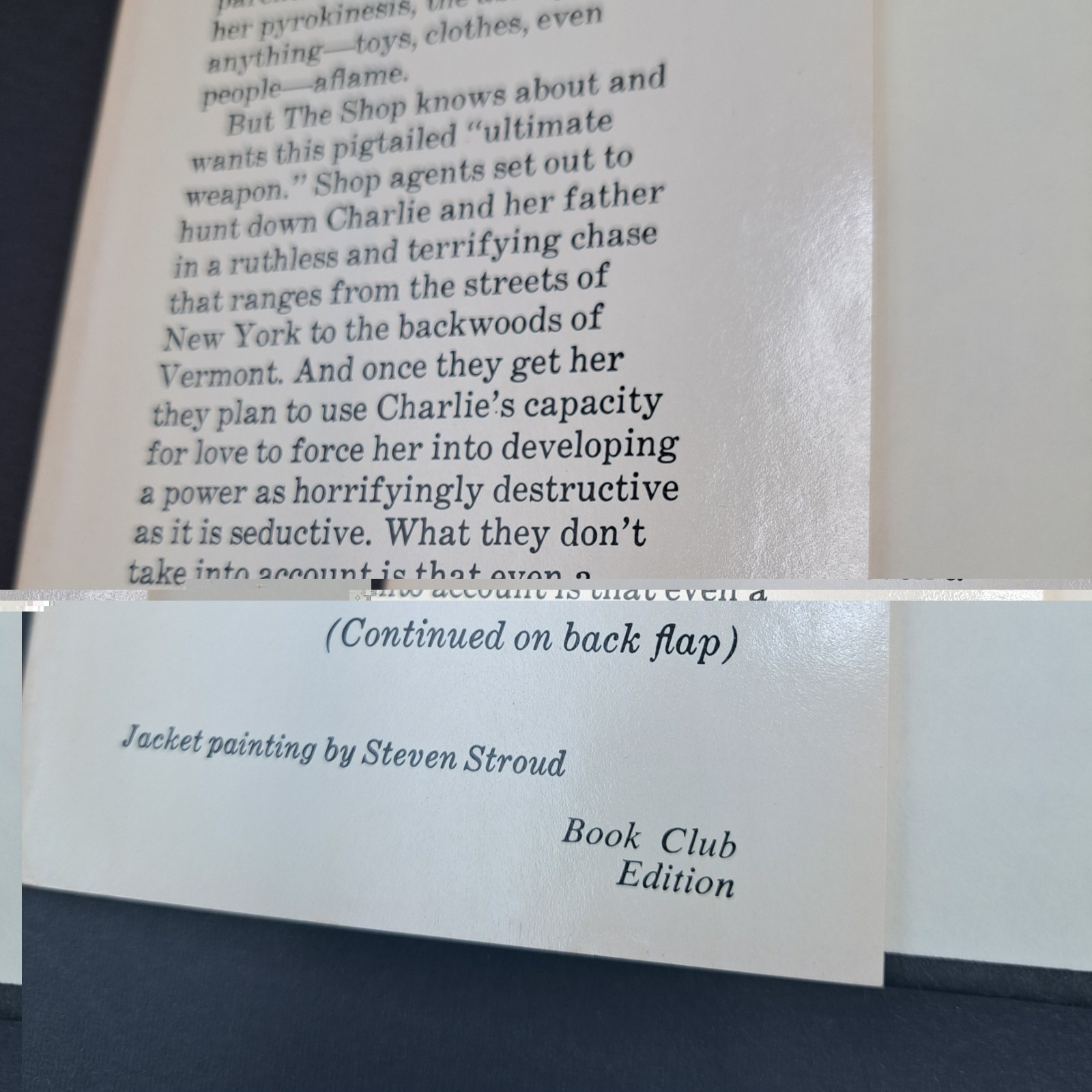 Vintage Stephen King FIRESTARTER Book Club 1st Edition 1980 Hardback Dust jacket