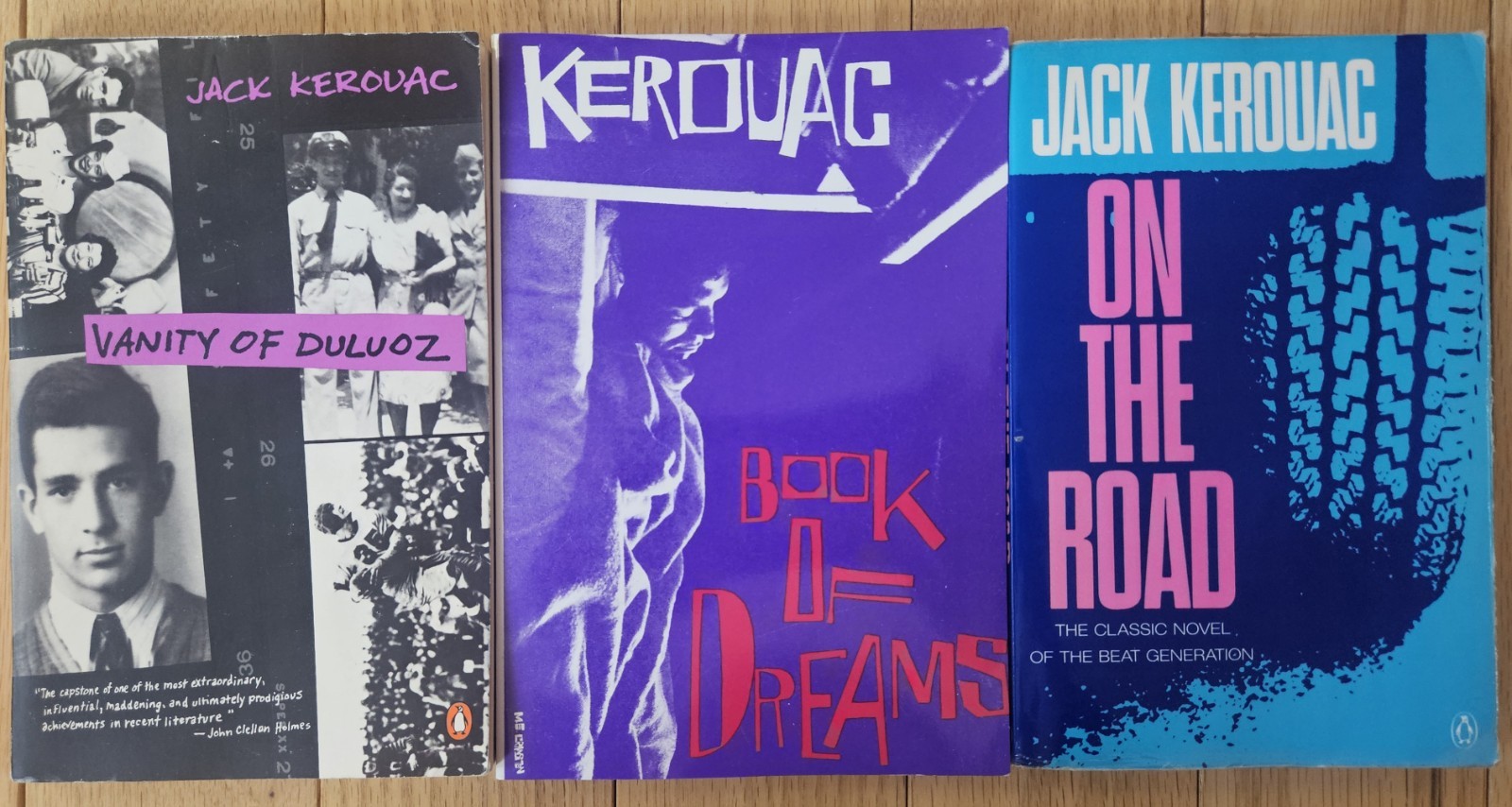3 Book Lot By Jack Kerouac: On The Road, Book Of Dreams, Vanity Of Duluoz