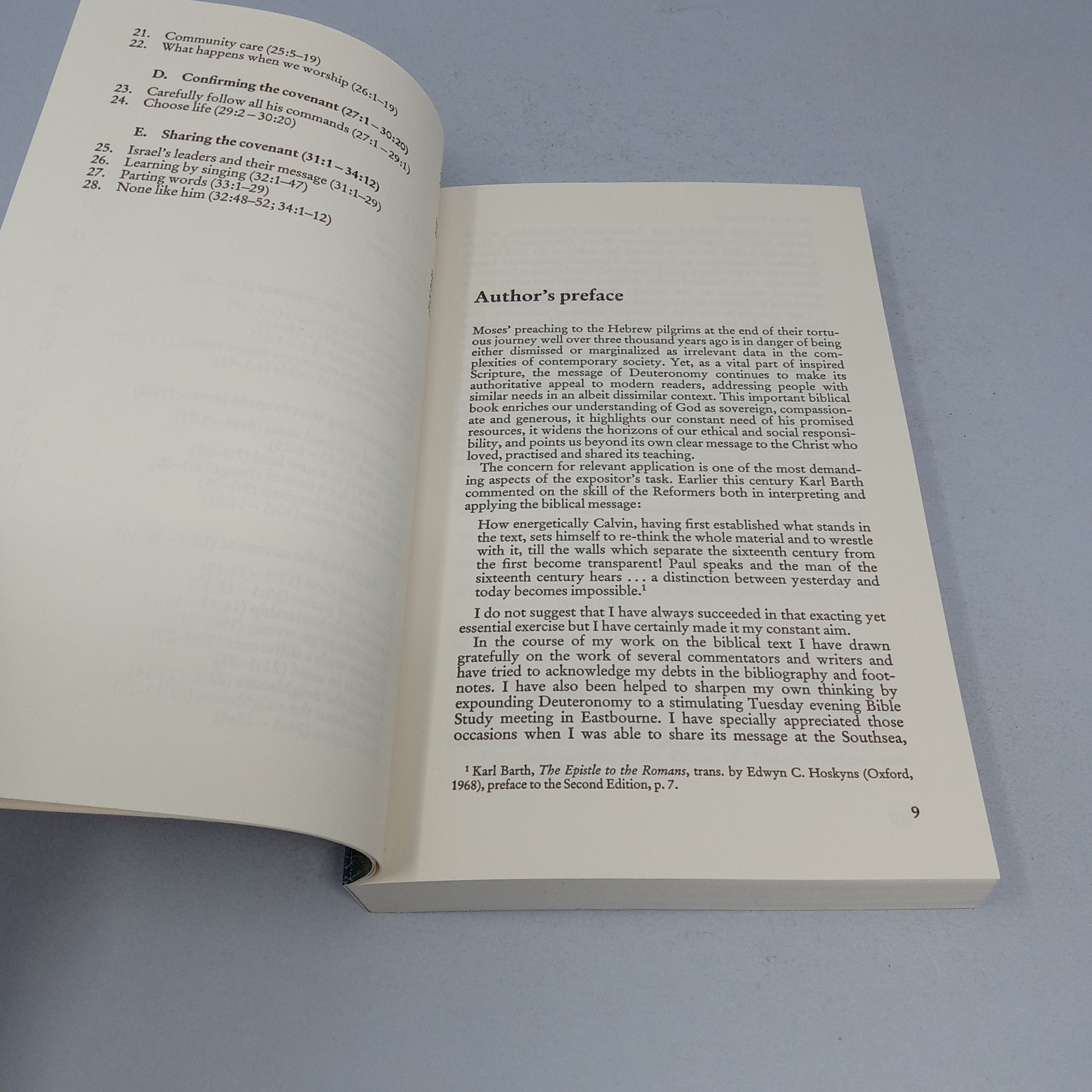 The Message of Deuteronomy 1993 InterVarsity Press Paperback by Raymond E. Brown