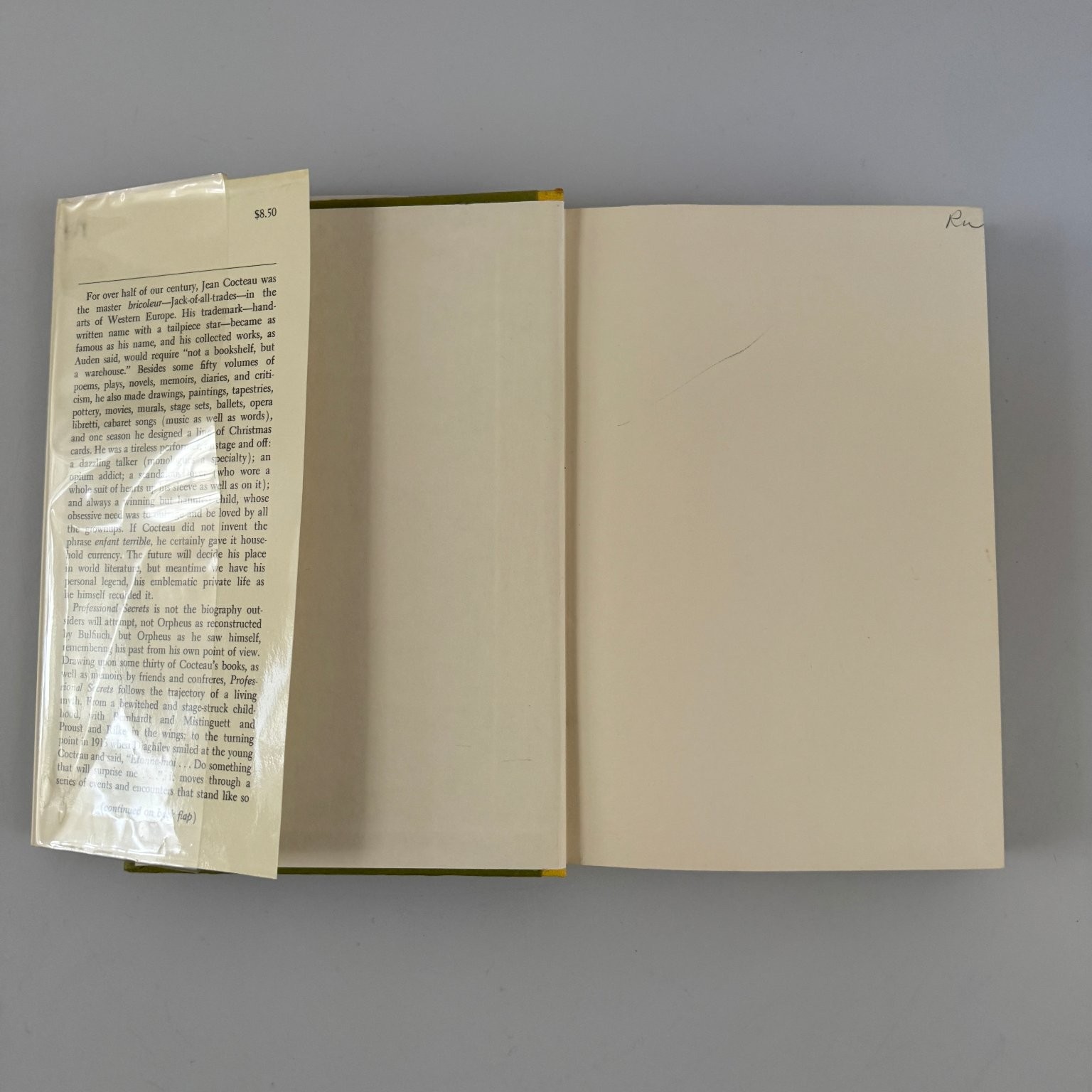 Professional Secrets Jean Cocteau 1970 First Printing Farrar Straus Giroux