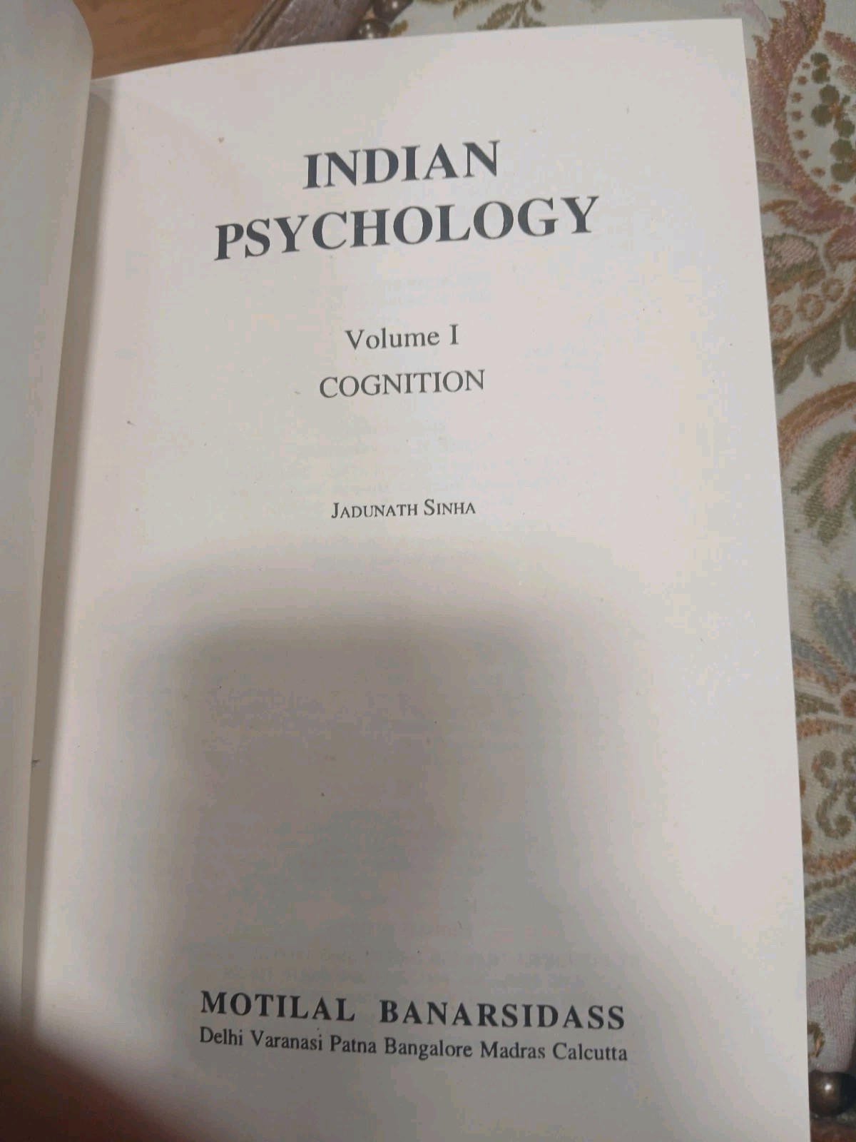 Indian Psychology Jadunath Sinha 1996 HC 3 Volumes Cognition Emotions Epistemolo