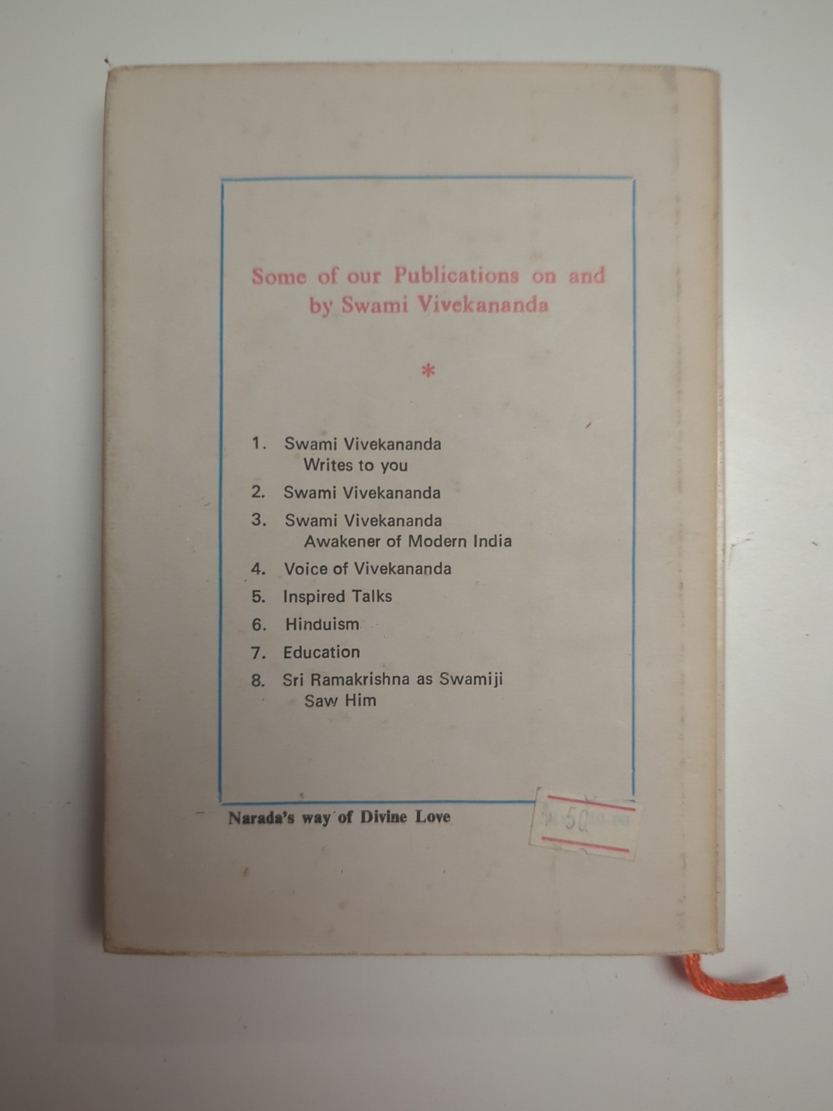 NARADA’S WAY OF DIVINE LOVE By Swami Prabhavananda – Hardcover