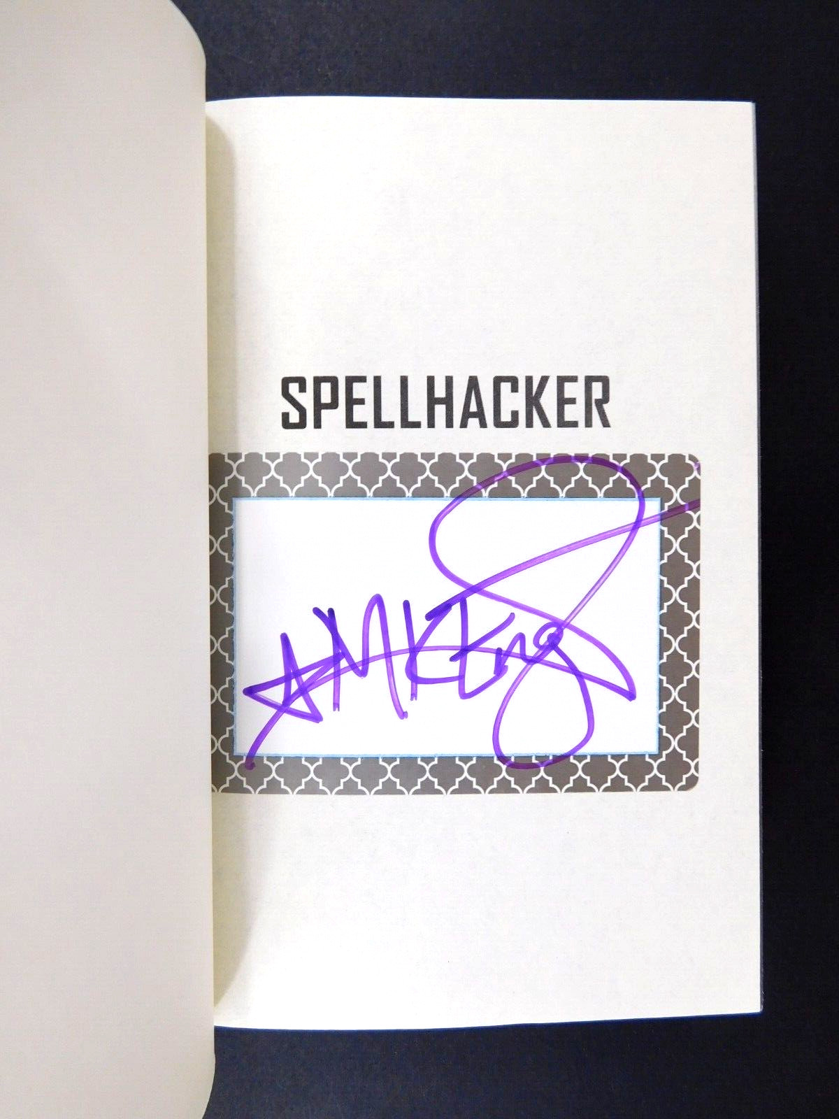 *SIGNED* 1st edition M. K. ENGLAND hardcover SPELLHACKER Unread 402 pages