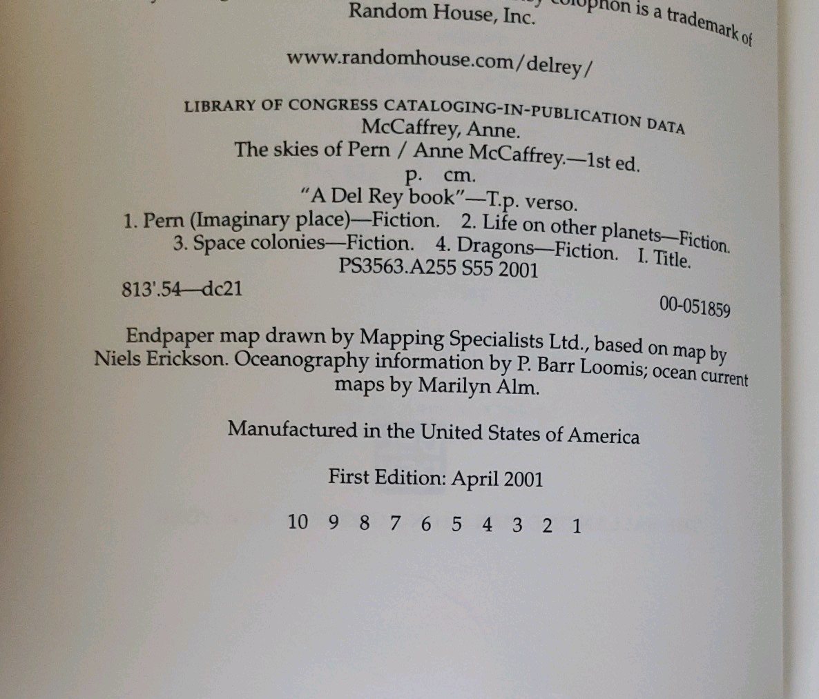 First Edition/First Printing Anne McCaffrey Novels- good condition