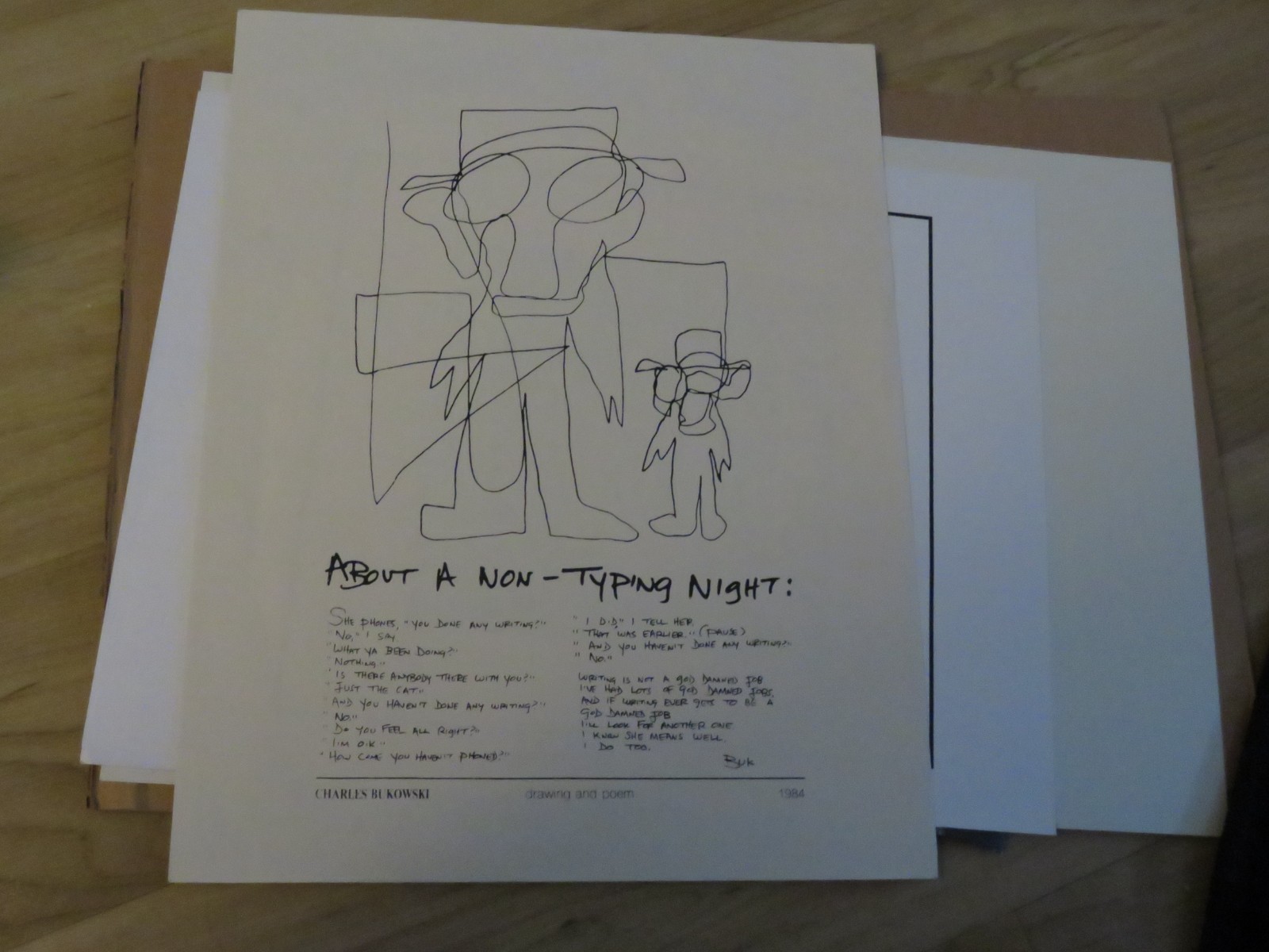 Black Sparrow – 1991 Charles Bukowski Bluebird broadside – Plus three