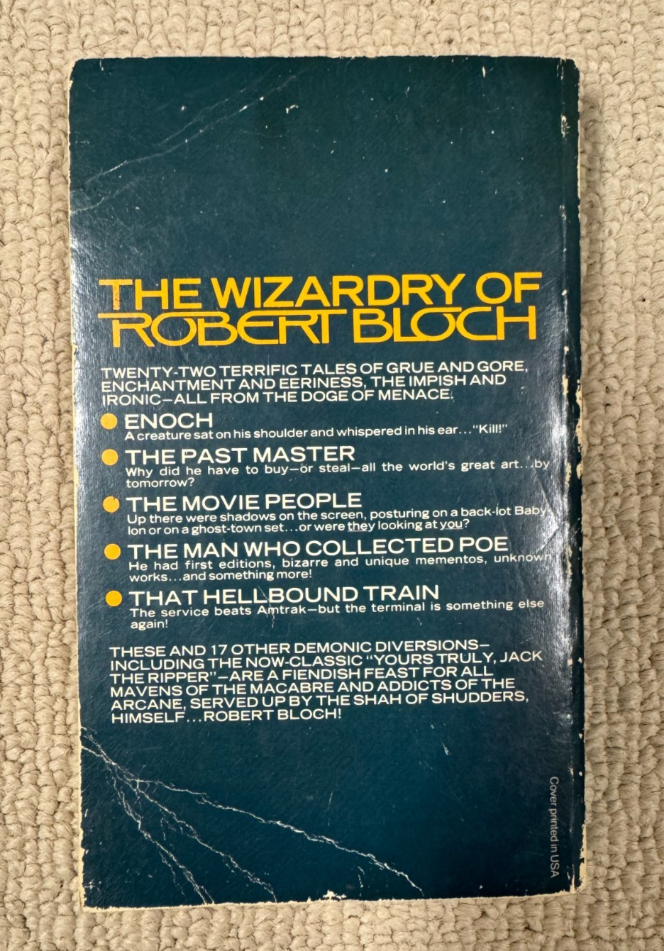 The Best of Robert Bloch – Ballantine Del Rey Paperback First Edition 1977