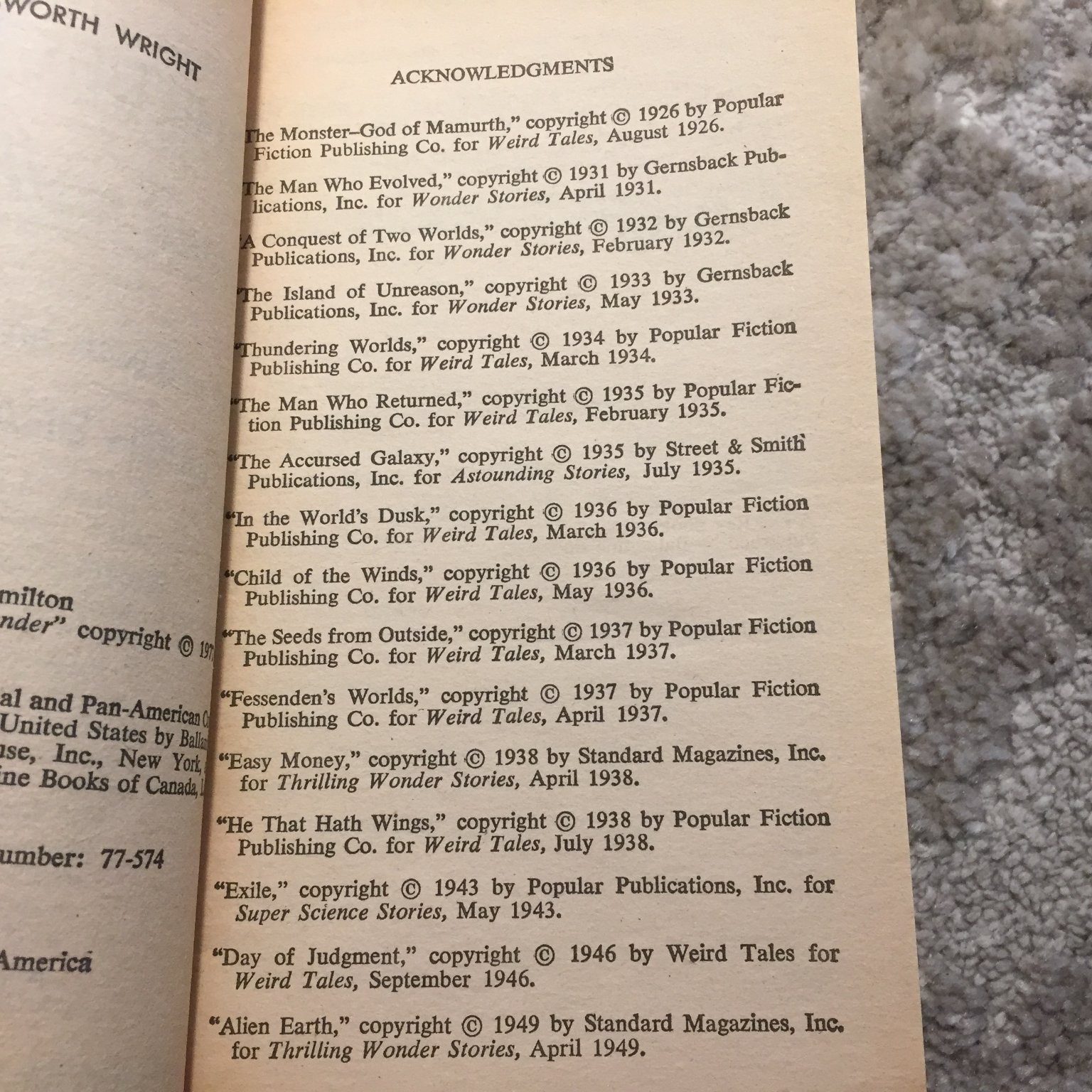 Best of Edmond Hamilton Leigh Brackett 1977 Science Fiction Del Rey Book PB SF