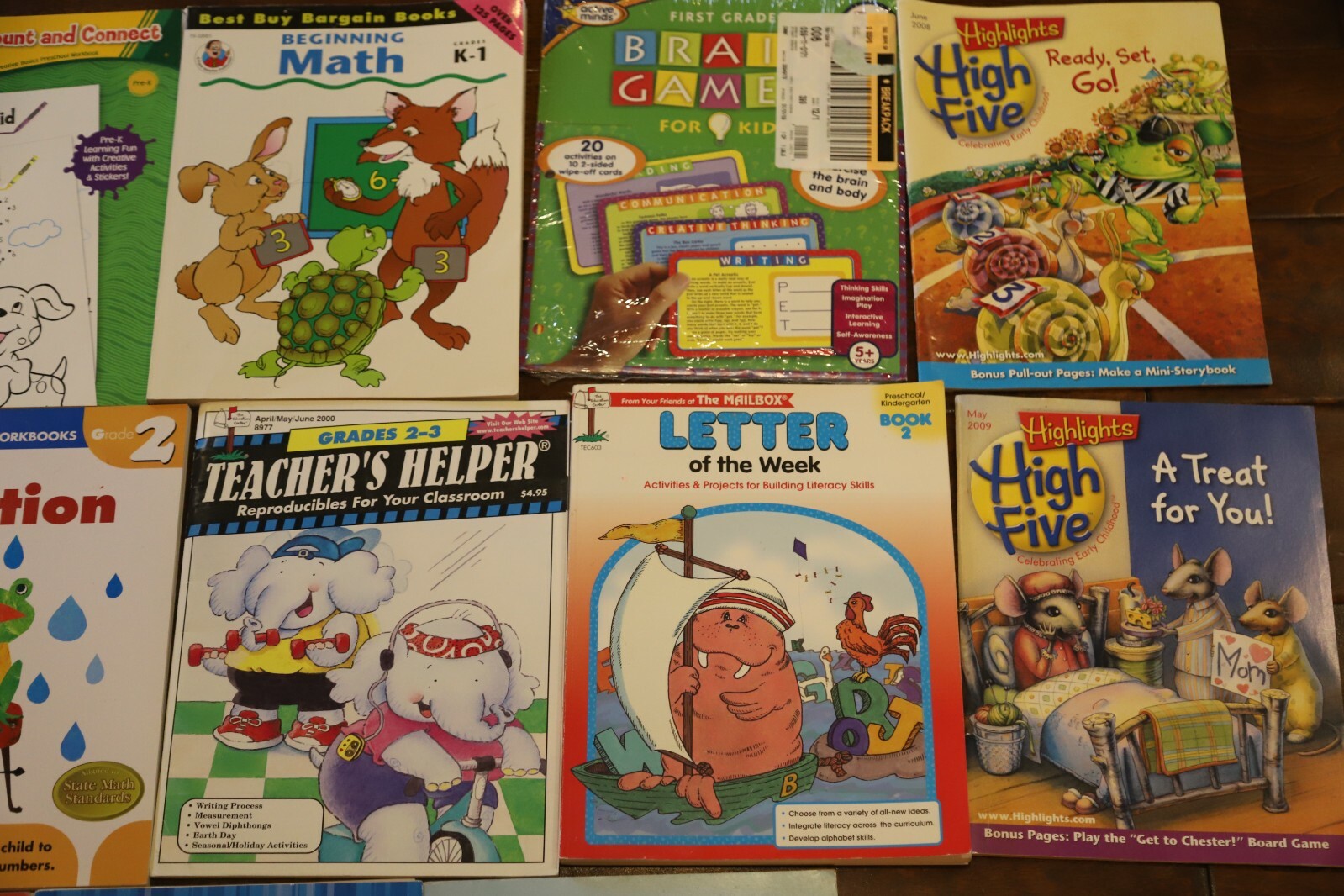 Lot of 28 Educational Kids Children Books Math Reading Spelling High Five States