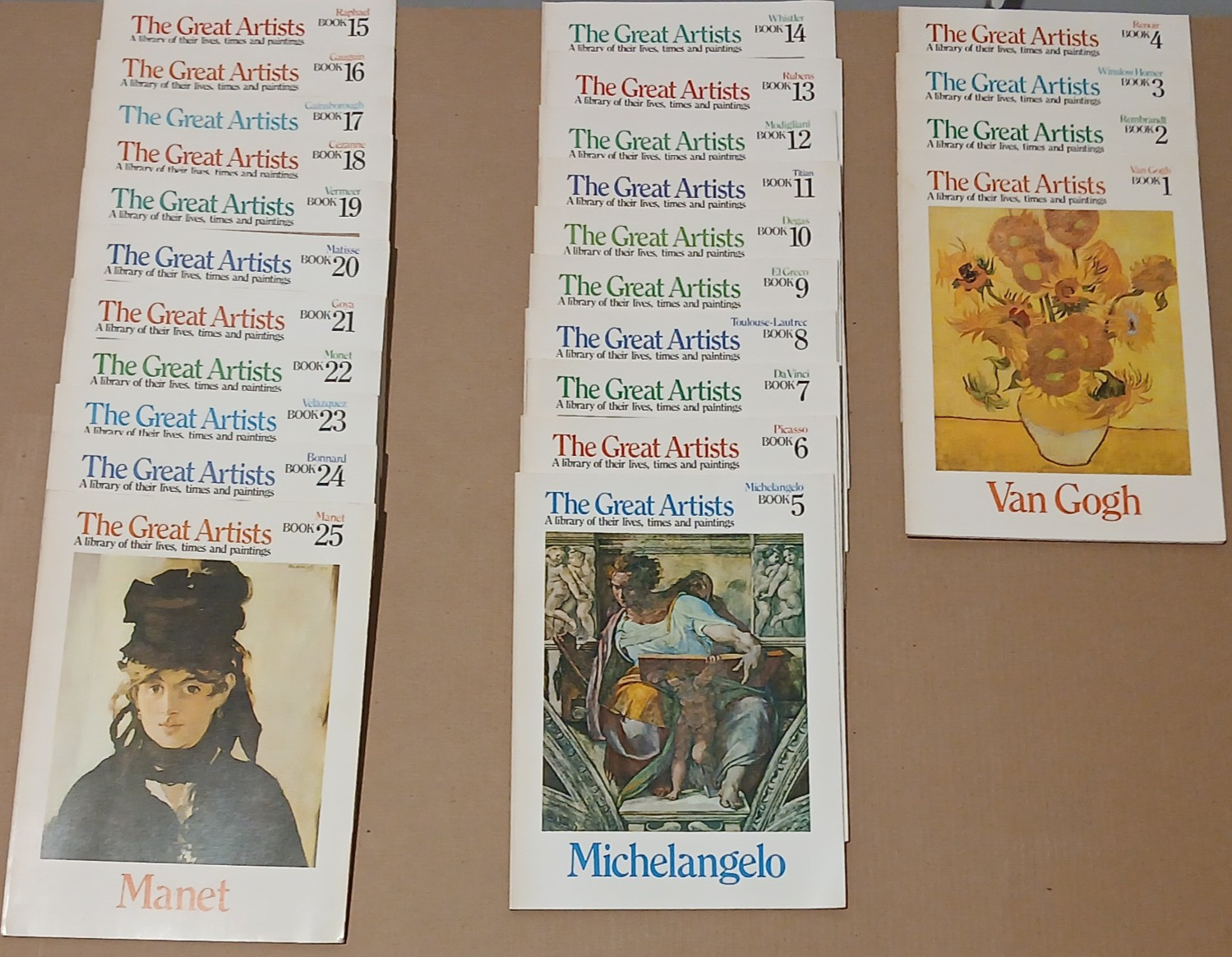 The Greatest Artists Book Series Volumes 1-25 1978 Paperbacks