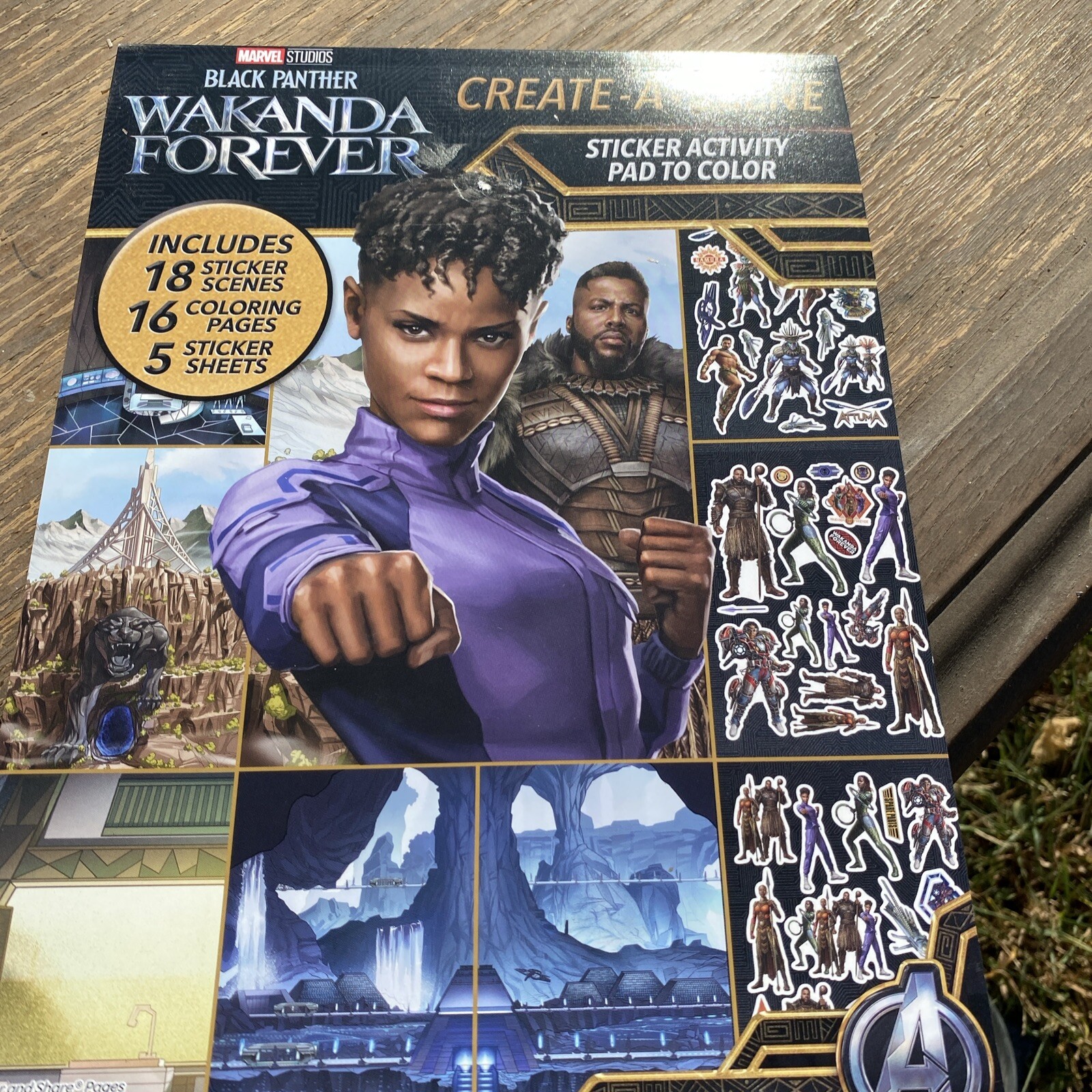 Marvel Avengers Black Panther Create a Scene Sticker Activity Book, 32 Pages,