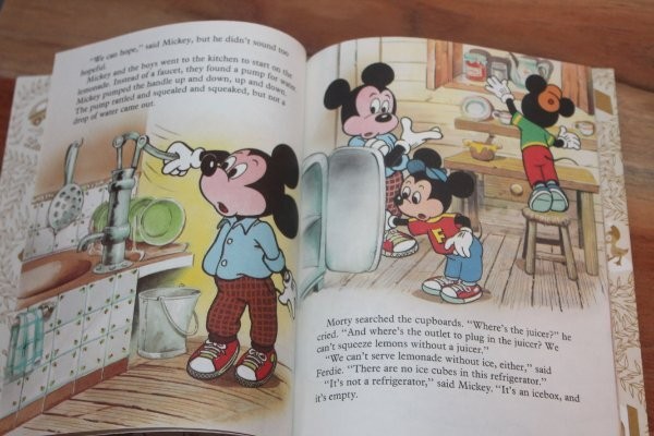 New Vintage Little Golden Book Mickey Mouse Heads for the Sky & Those were Days