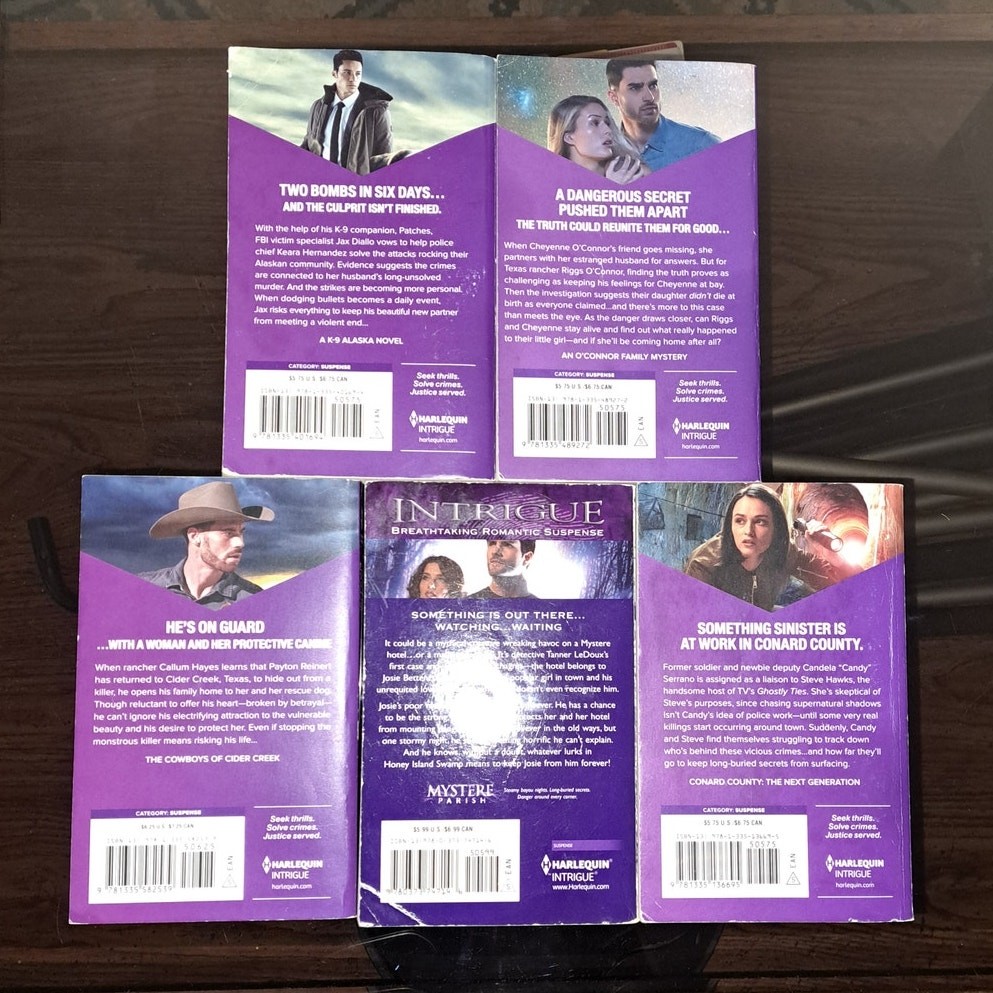 Set of 5 Harlequin Intrigue Pre-owned Books The Awakening Texas Abduction & More