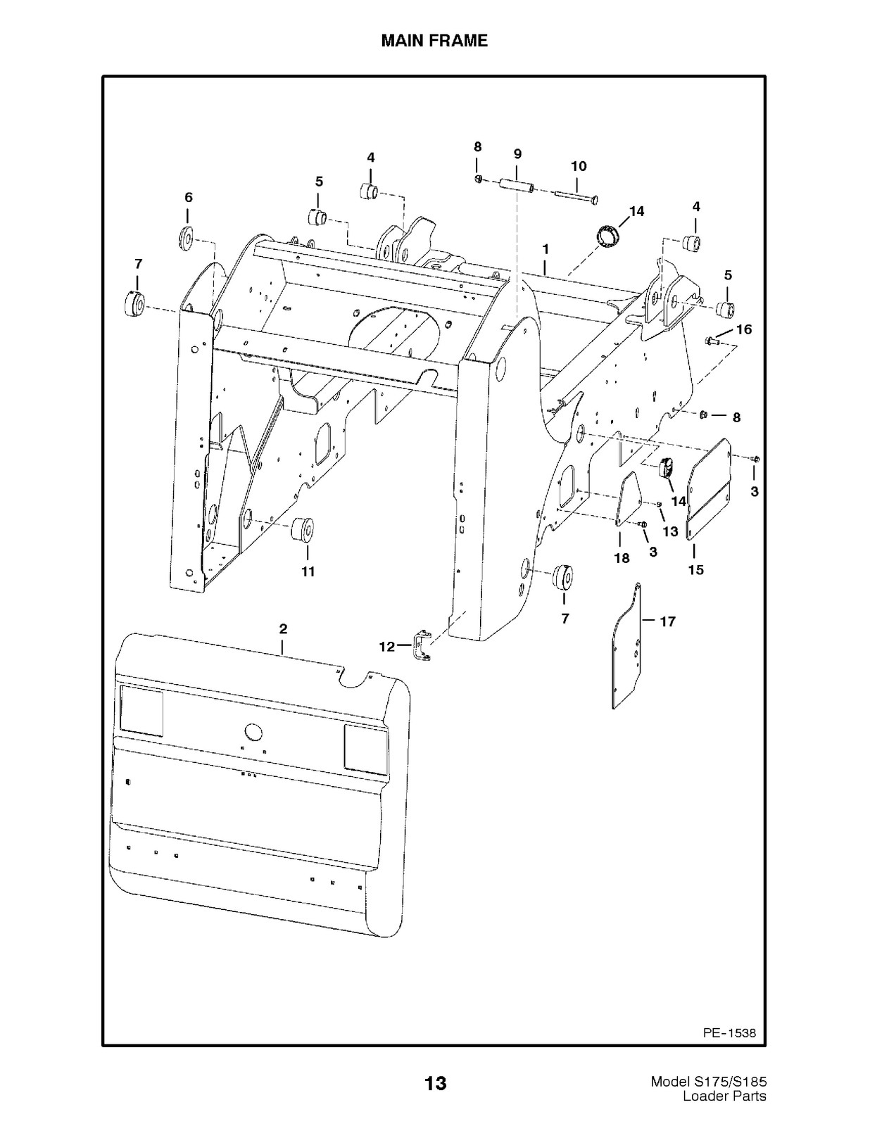 BOBCAT S175 S185 Parts Manual 2003 SN 517625001 Up – WIRE BOUND – TOUGH COVERS