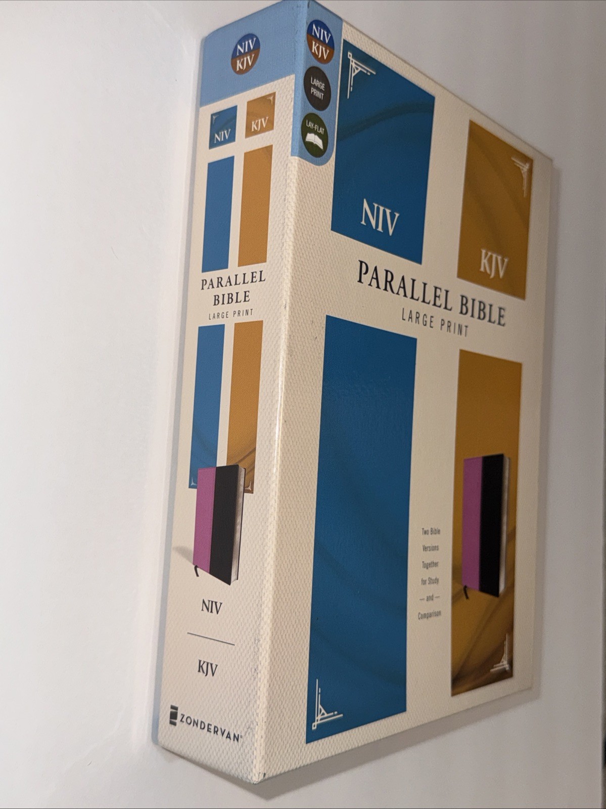 NIV, KJV, Parallel Bible, Large Print, Leathersoft, Pink/Brown: The World’s Two