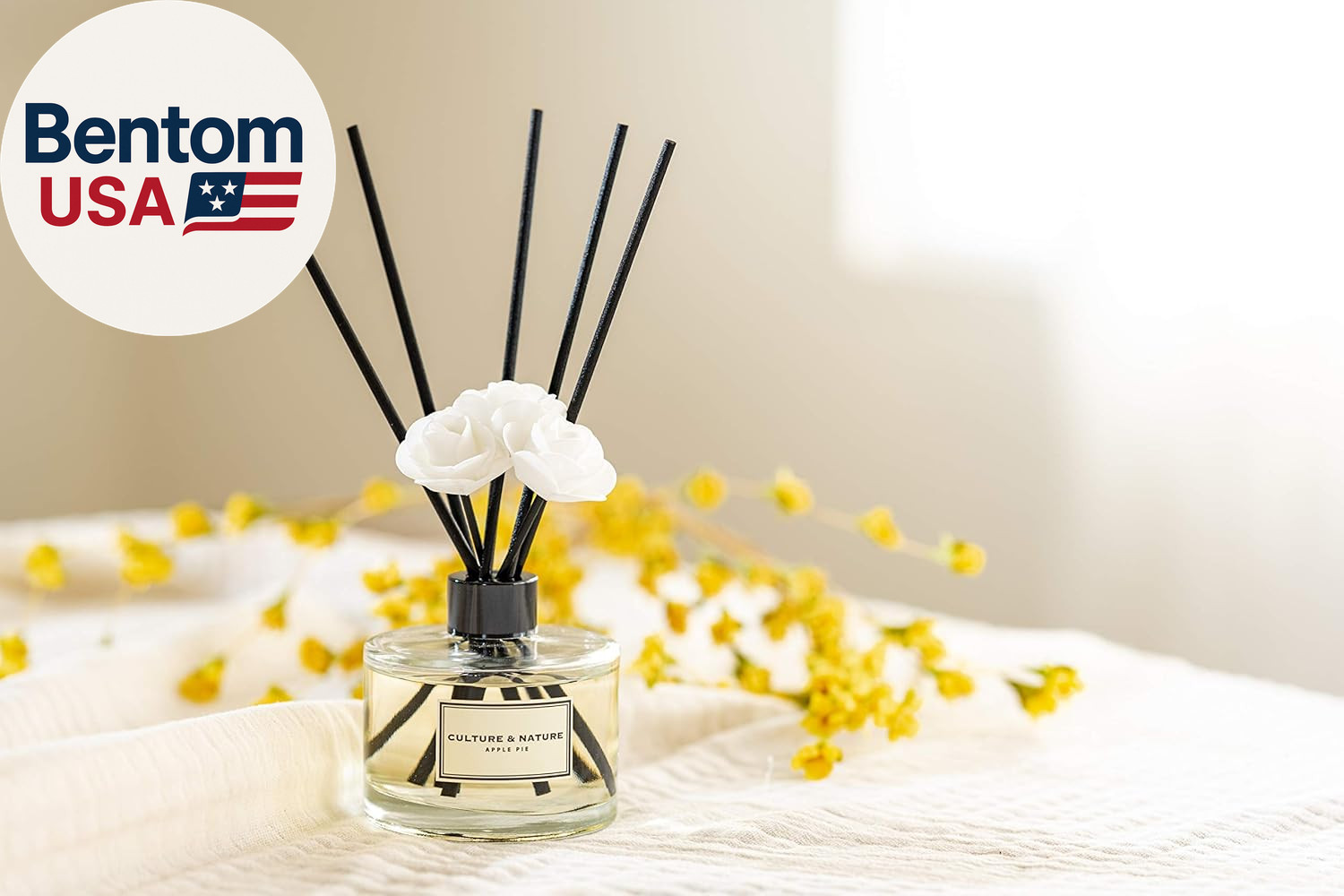 Reed Diffuser Set 6.7Oz (200Ml) Jasmine Scented Diffuser with Sticks Home Fragra