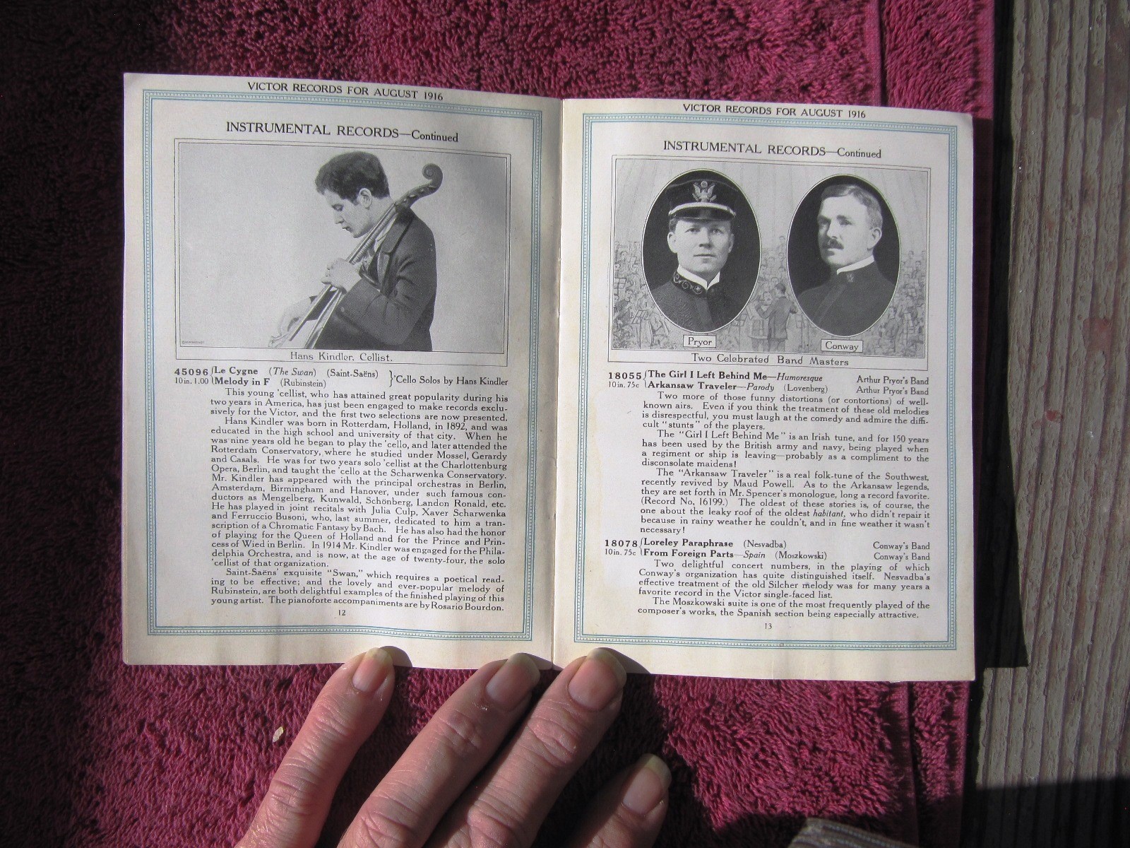 Kitty Cheatham Tribute New VICTOR RECORDS Aug 1916 Supplement Victrola CATALOG