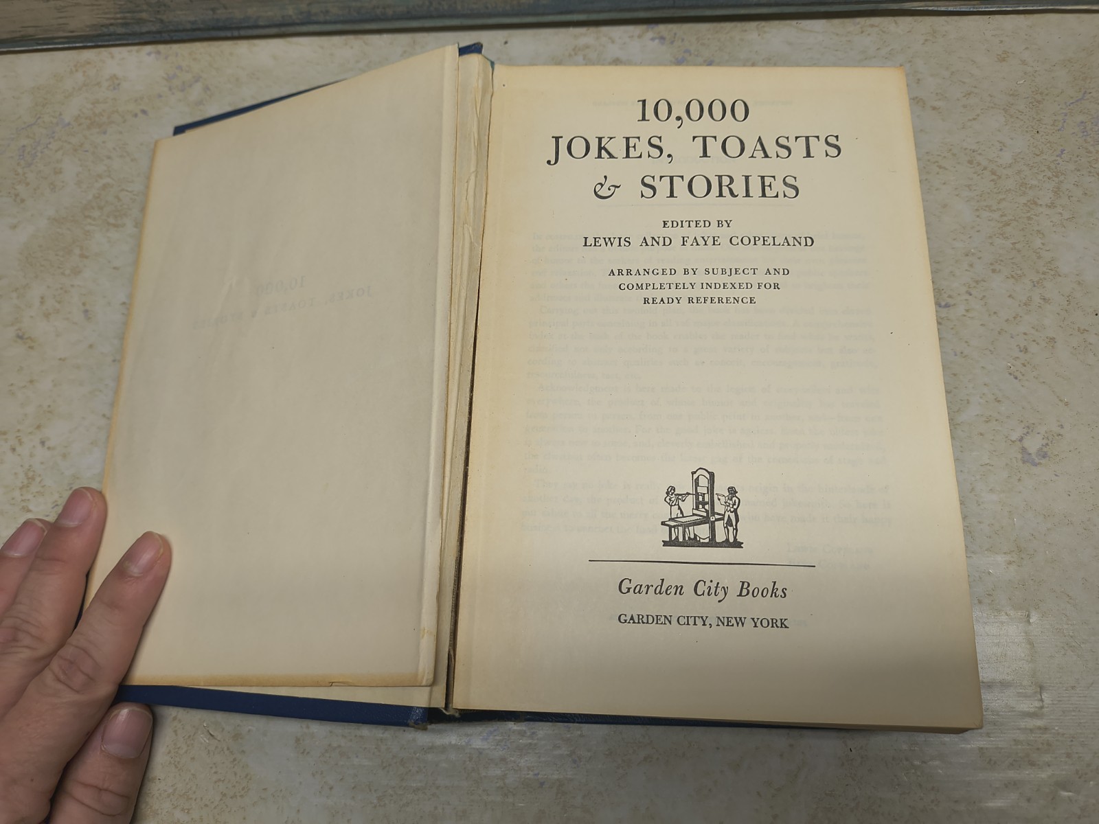 10000 Jokes Toasts and Stories Lewis & Faye Copeland 1940 hardcover