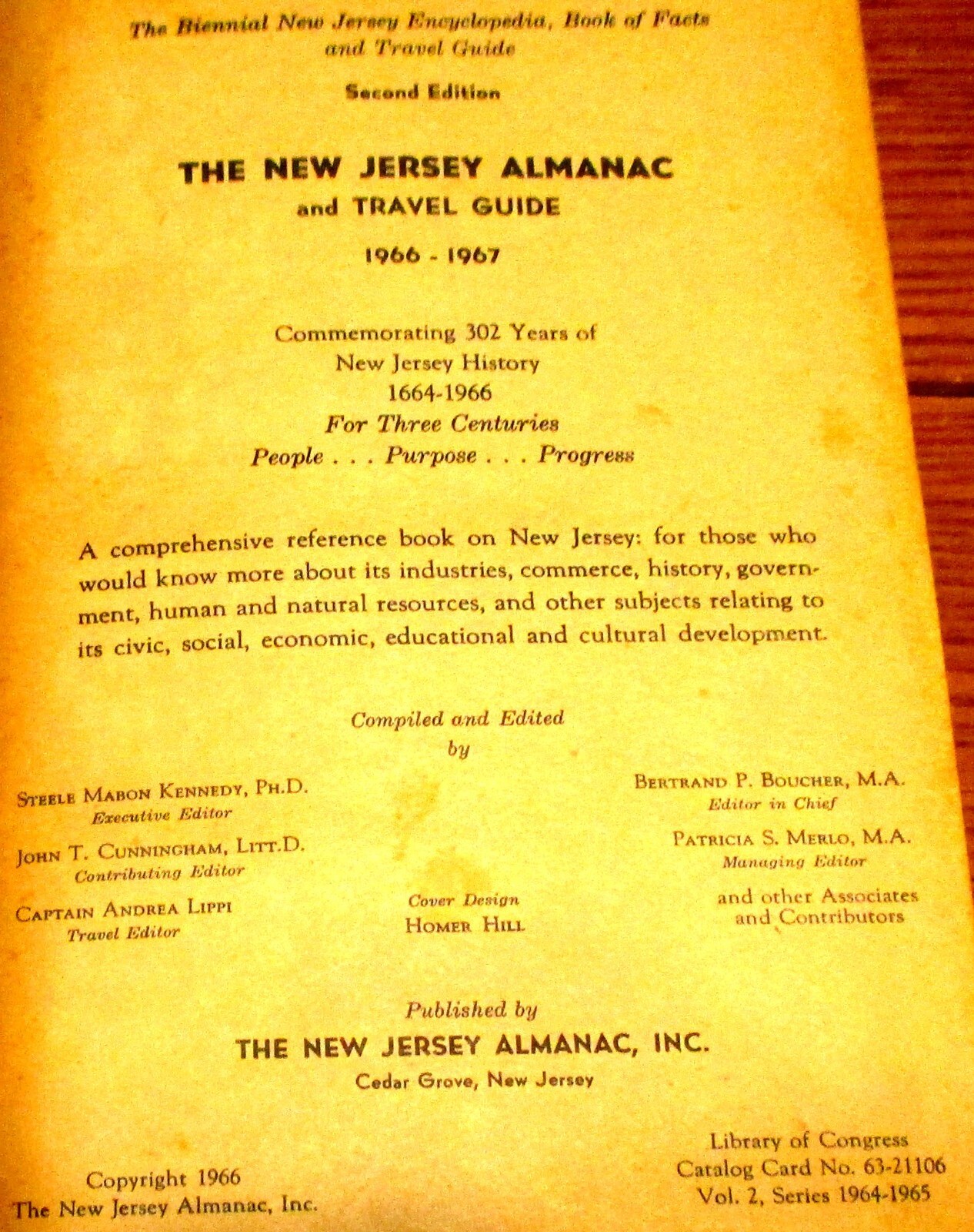 The New Jersey Almanac 1966–1967 Hardcover Book 768 Pages NICE!!