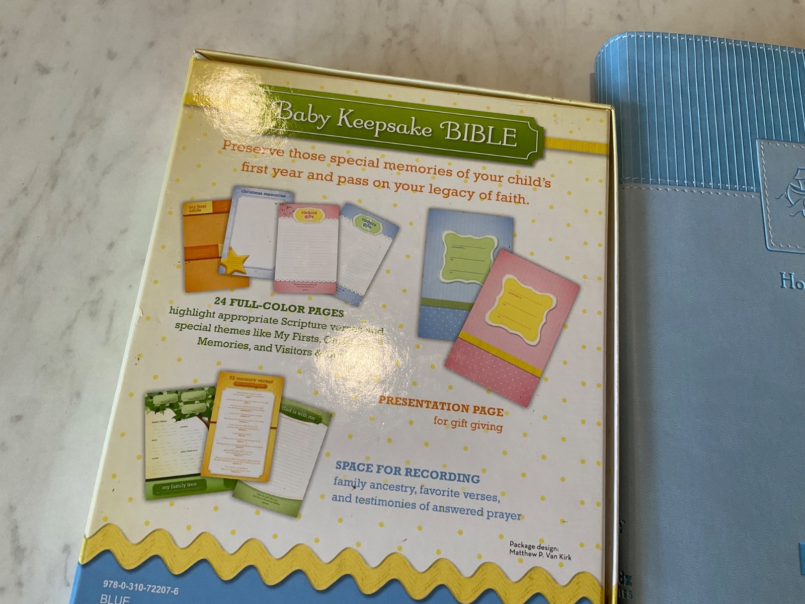NIV Baby Keepsake Bible 2011 Blue Leather-Soft