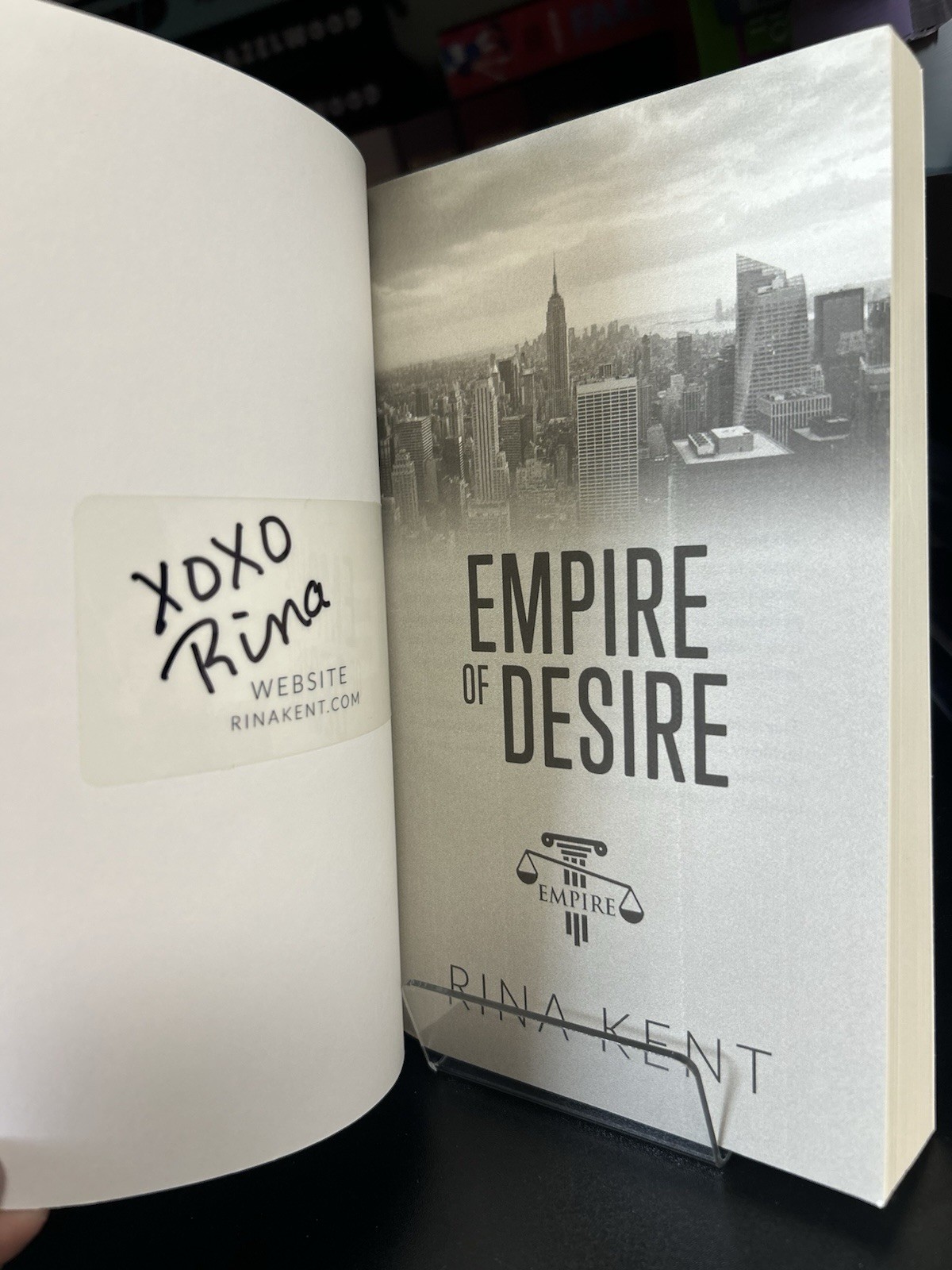 Cover to Cover Empire of Desire by Rina Kent SIGNED