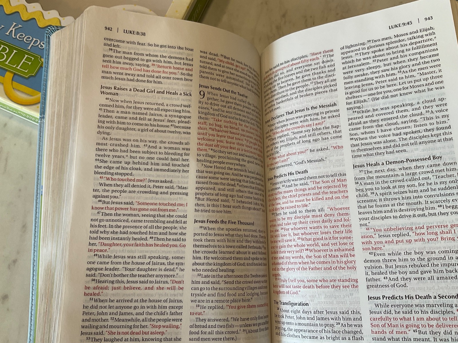NIV Baby Keepsake Bible 2011 Blue Leather-Soft