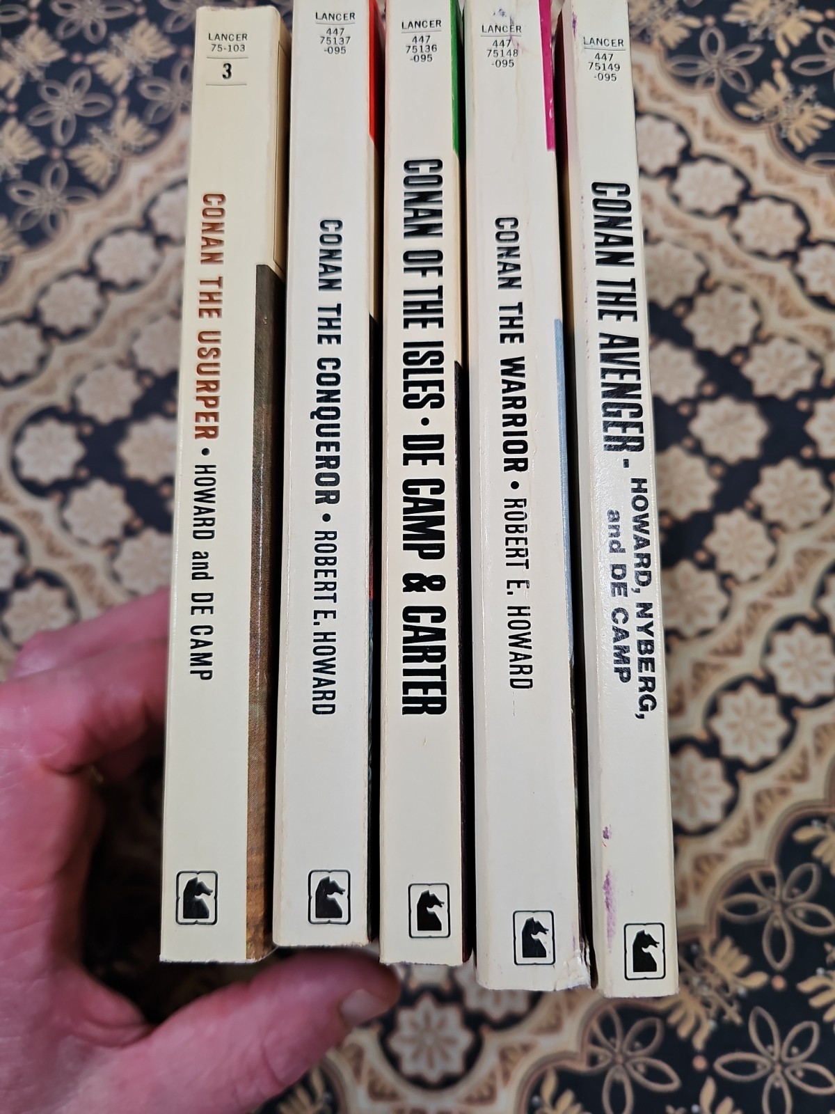 LOT of 5 VTG CONAN Lancer PB BOOK Robert Howard & L. Sprague de Camp 1960s ~NM~