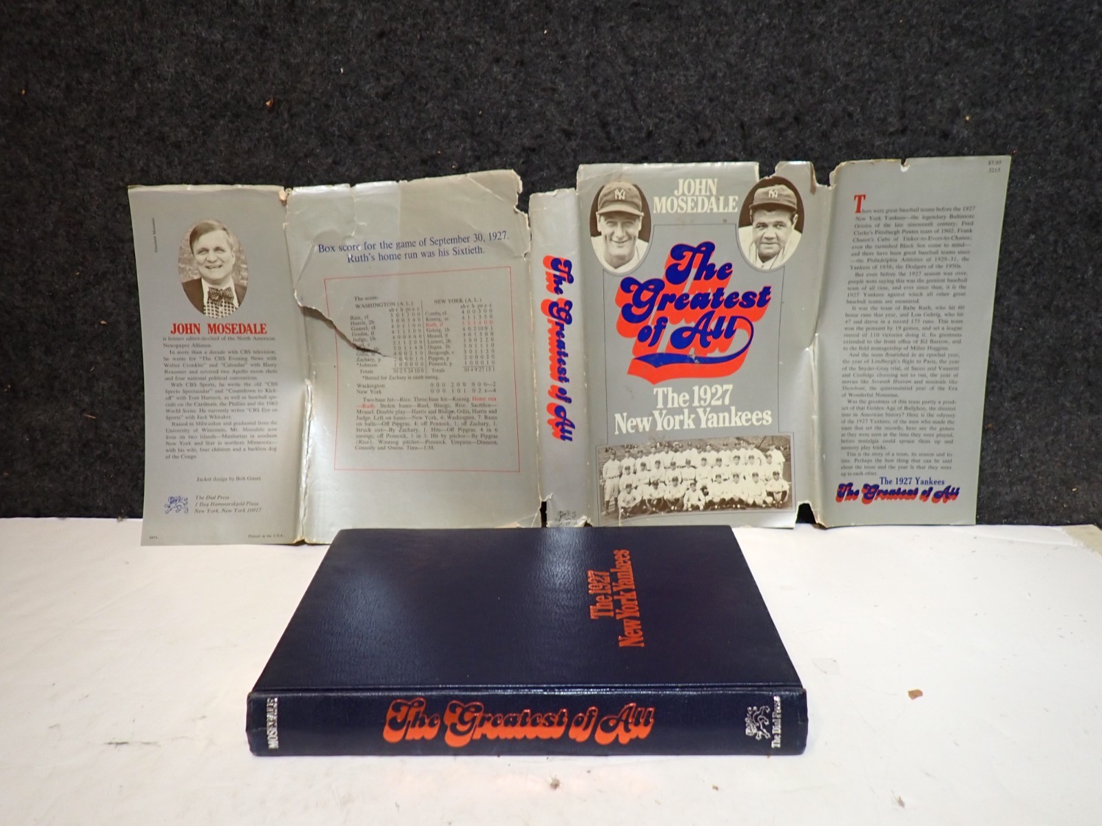 The Greatest of All 1927 NY Yankees John Mosedale SIGNED Hardcover 1974 First Ed