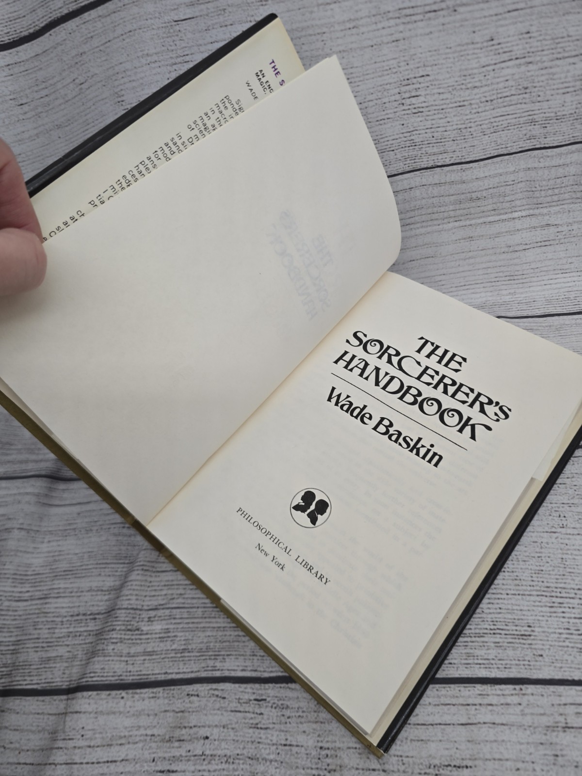 The Sorcerer’s Handbook, Wade Baskin 1974 Hard Cover w/ Dust Jacket 1st Edition