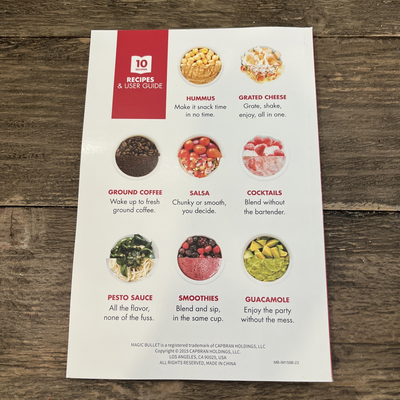 2015 Magic Bullet User Guide w Recipes, Full Color Illustrations, 114 Pages