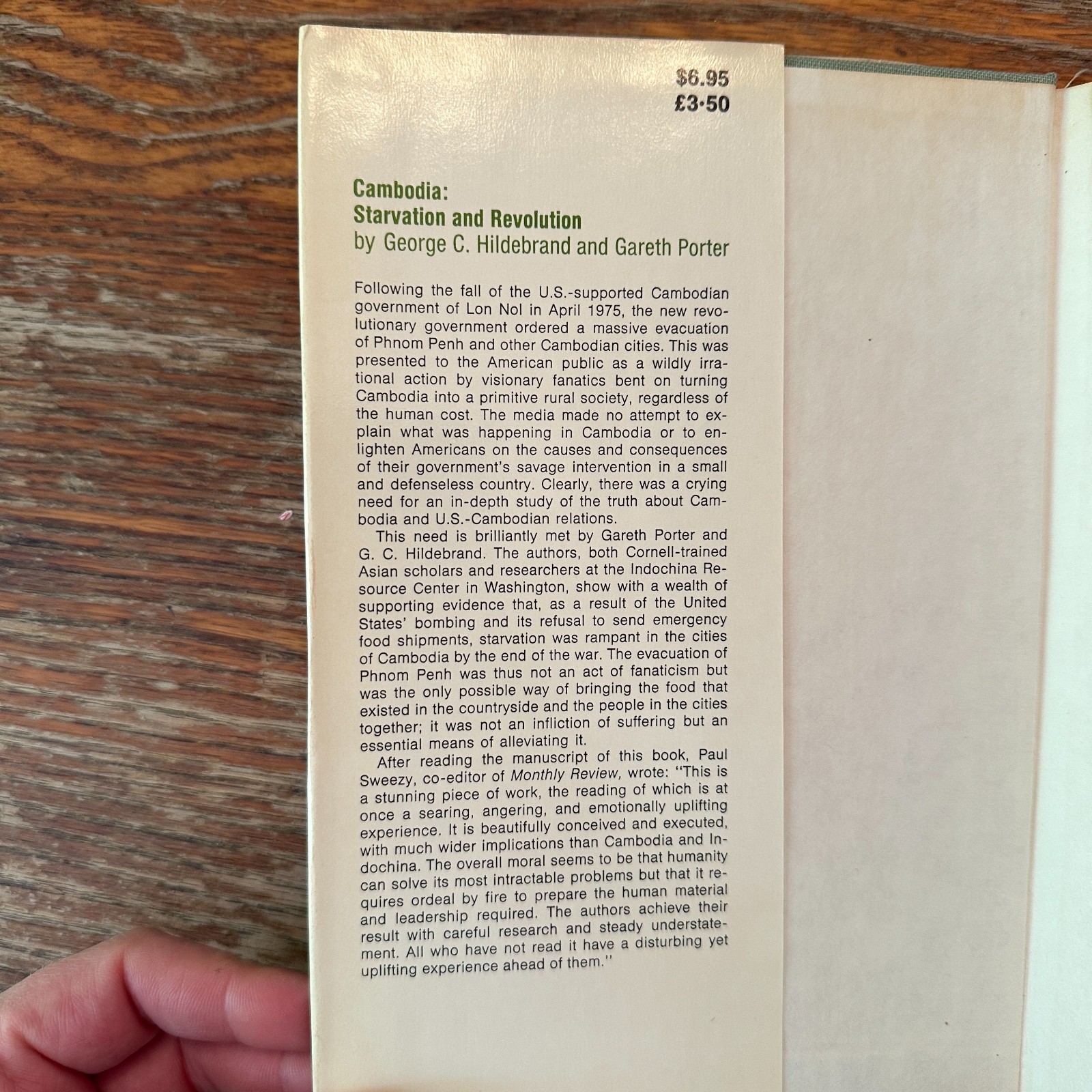 Cambodia Starvation & Revolution by George Hildebrand 1976 Hardcover VG-
