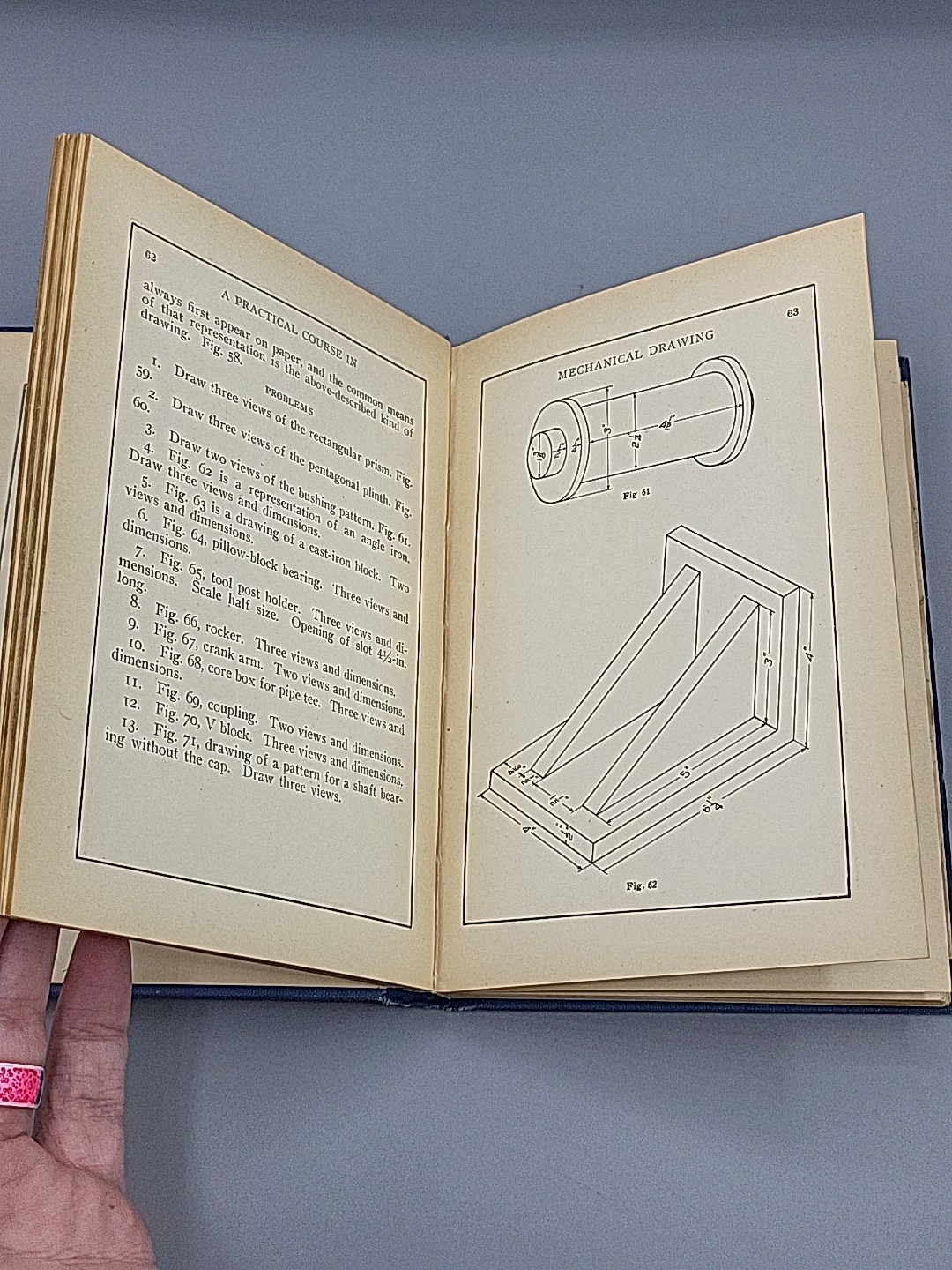A PRACTICAL COURSE IN MECHANICAL DRAWING – WILLIAM F WILLARD HARDCOVER BOOK 1912