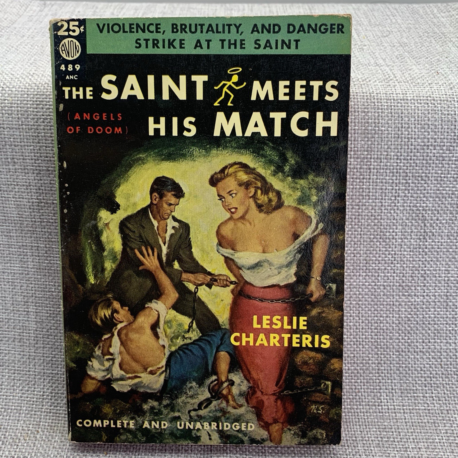The Saint 7 book lot by Leslie Charteris Vintage 1930s 40s Paperbacks Avon